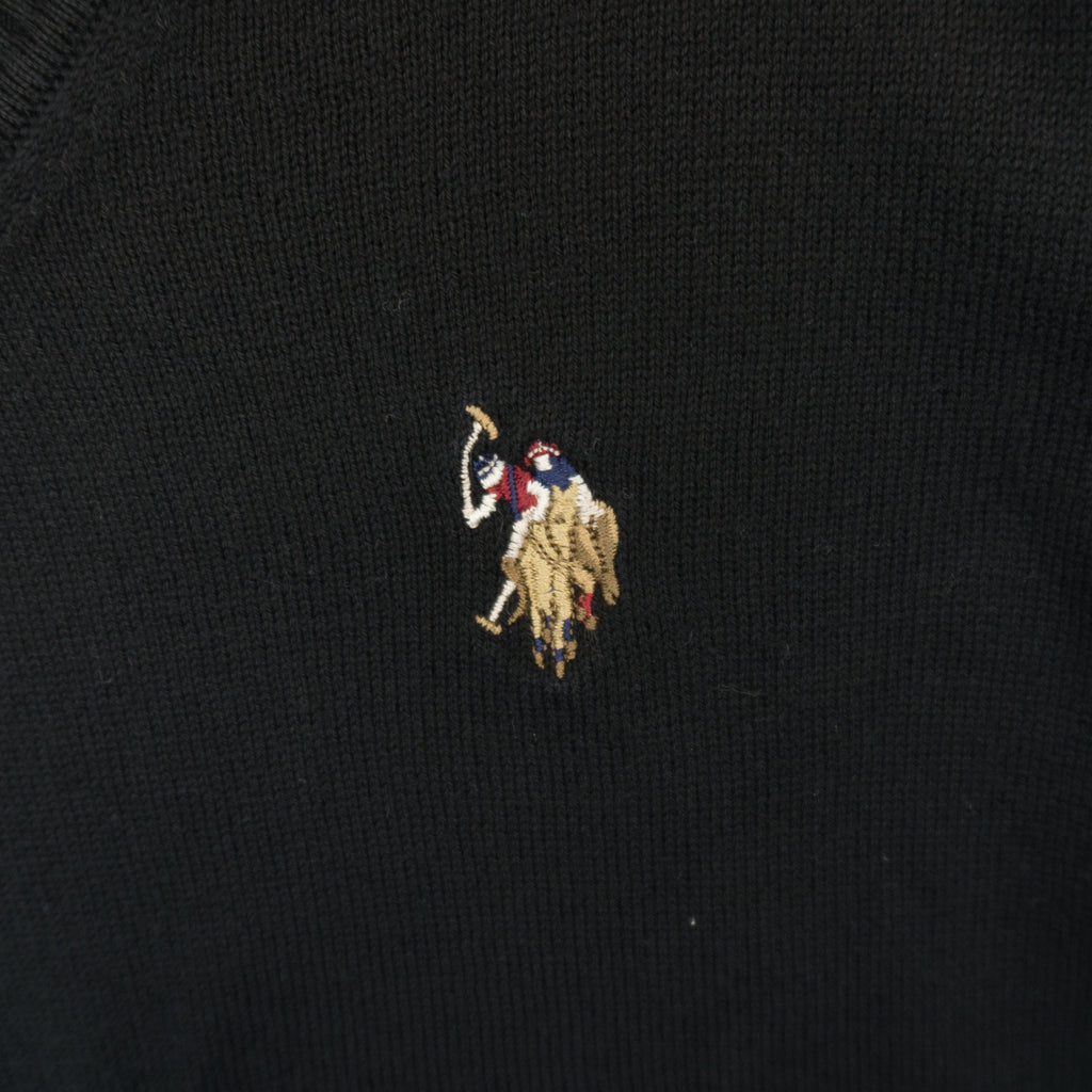 US Polo Assn Черен Пуловер с Бродирано Лого