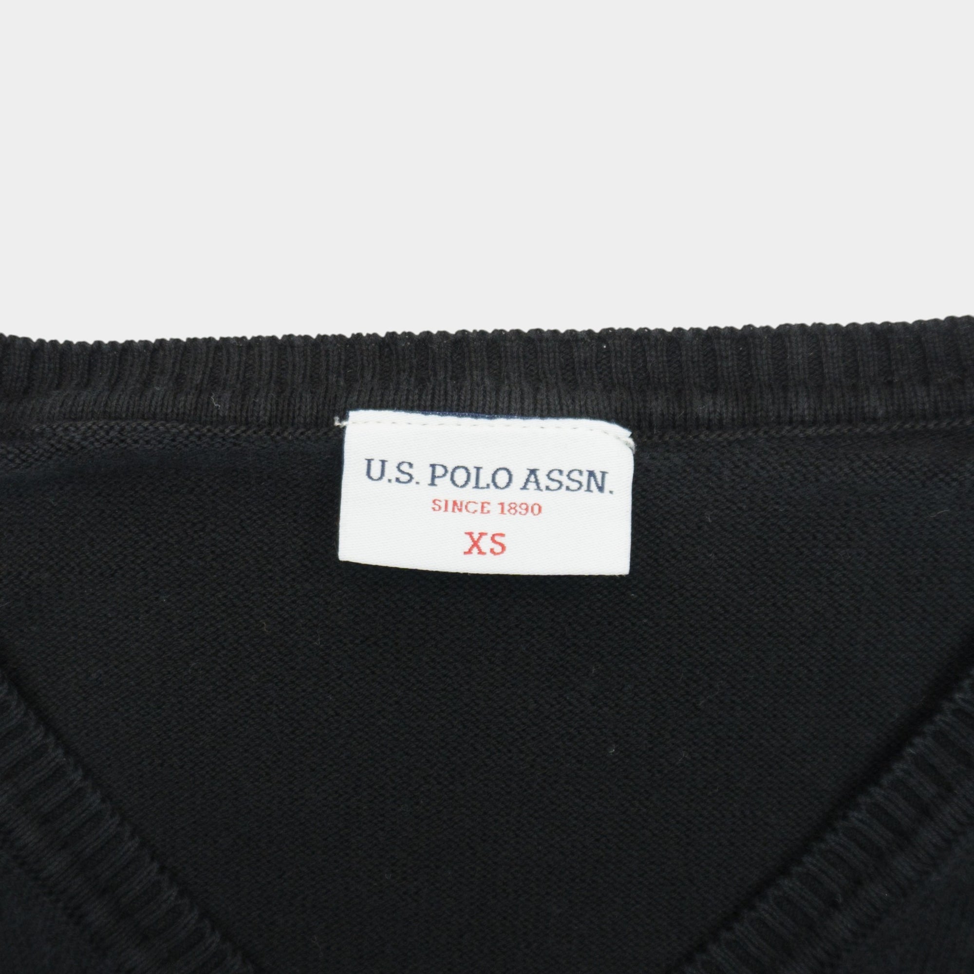 US Polo Assn Черен Пуловер с Бродирано Лого