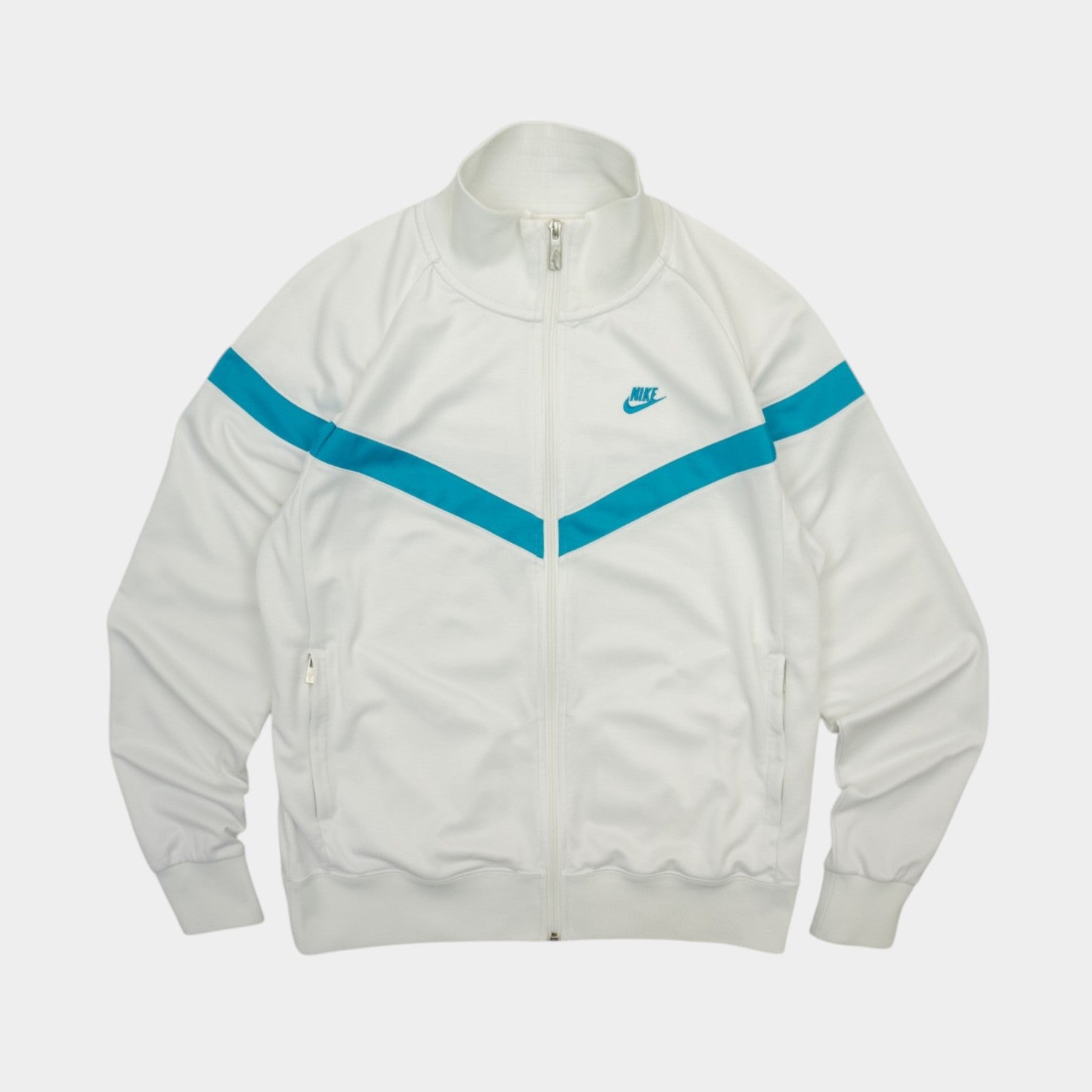 Nike Бяло/Синьо Горнище с Бродирано Лого