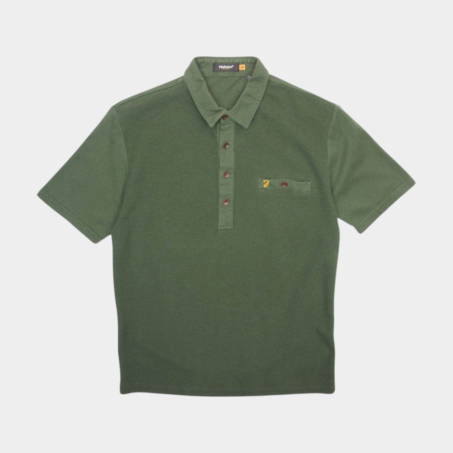 FARAH Vintage Зелена Тениска с Яка
