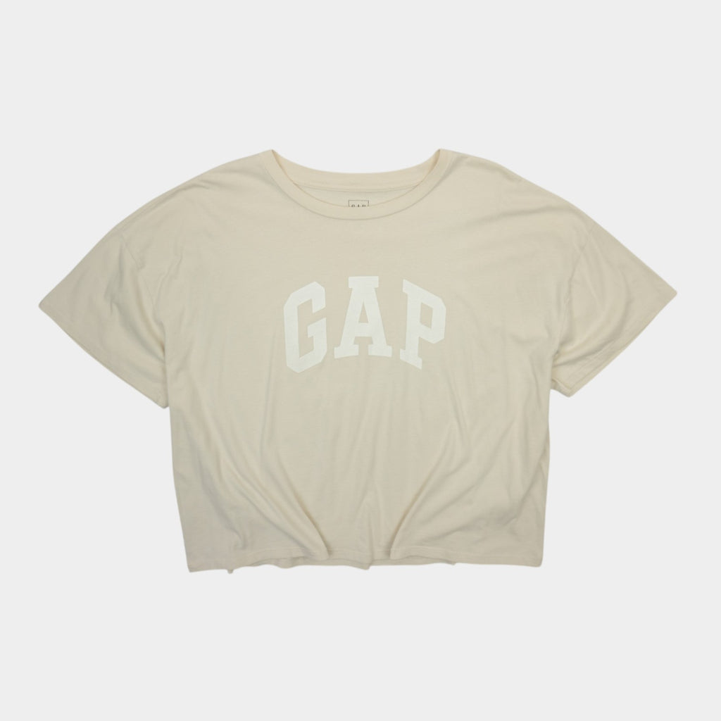 Gap Бежова Тениска с Голямо Лого