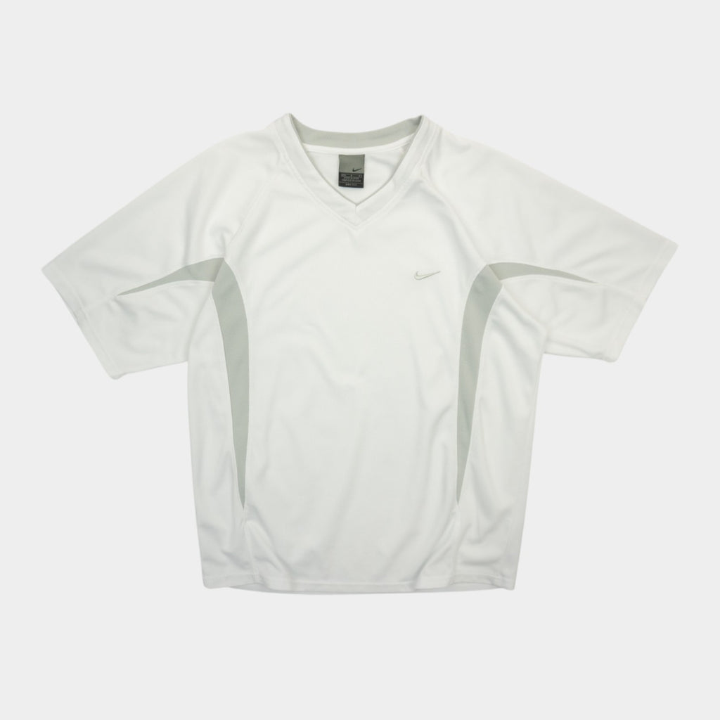 Nike Dri-Fit Vintage Бяла Тениска с Бродирано Лого