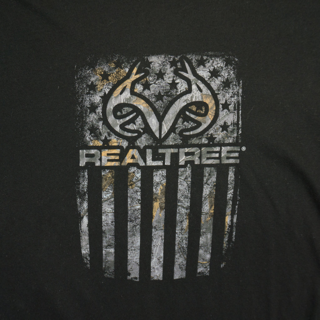 Realtree Черна Тениска с Голямо Лого