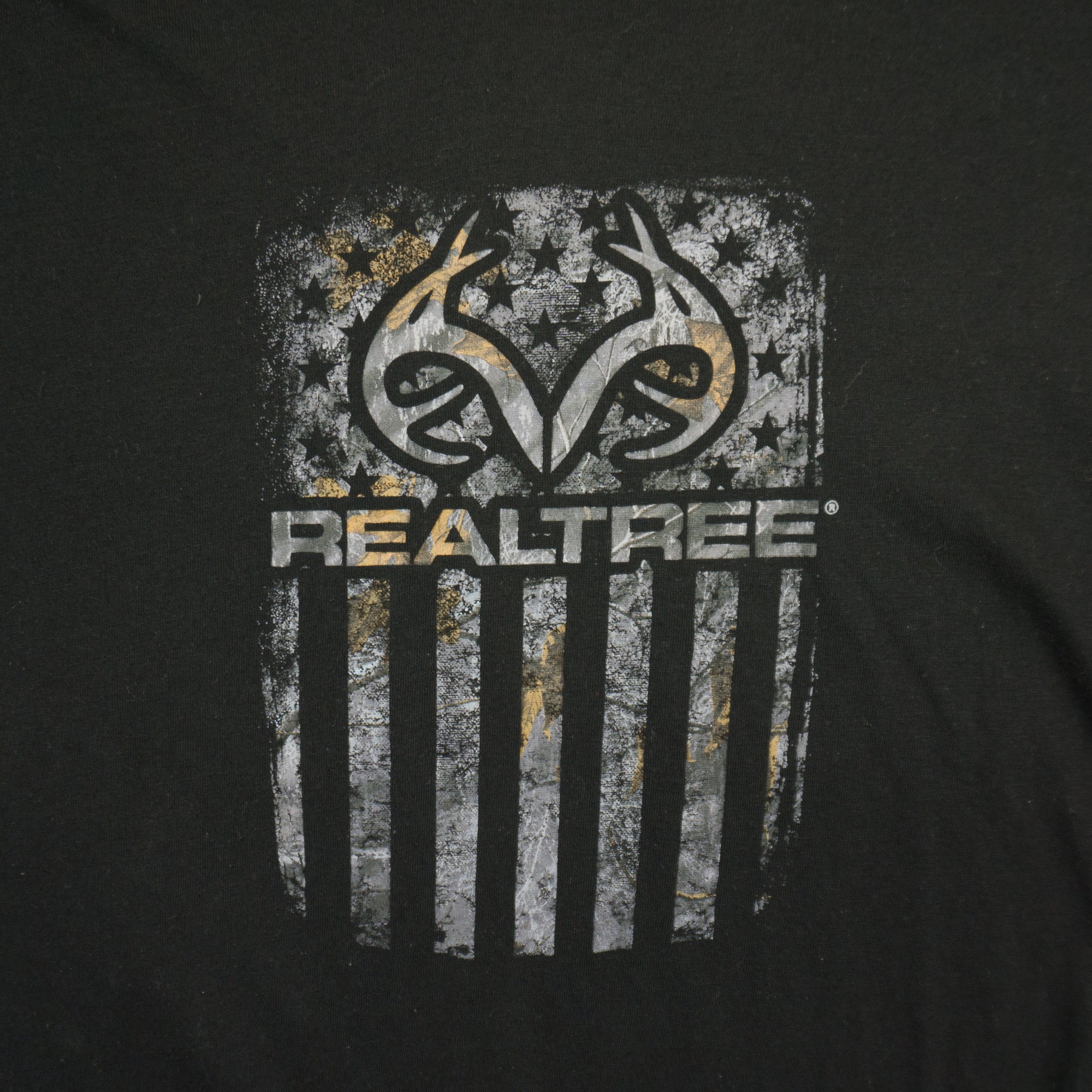 Realtree Черна Тениска с Голямо Лого