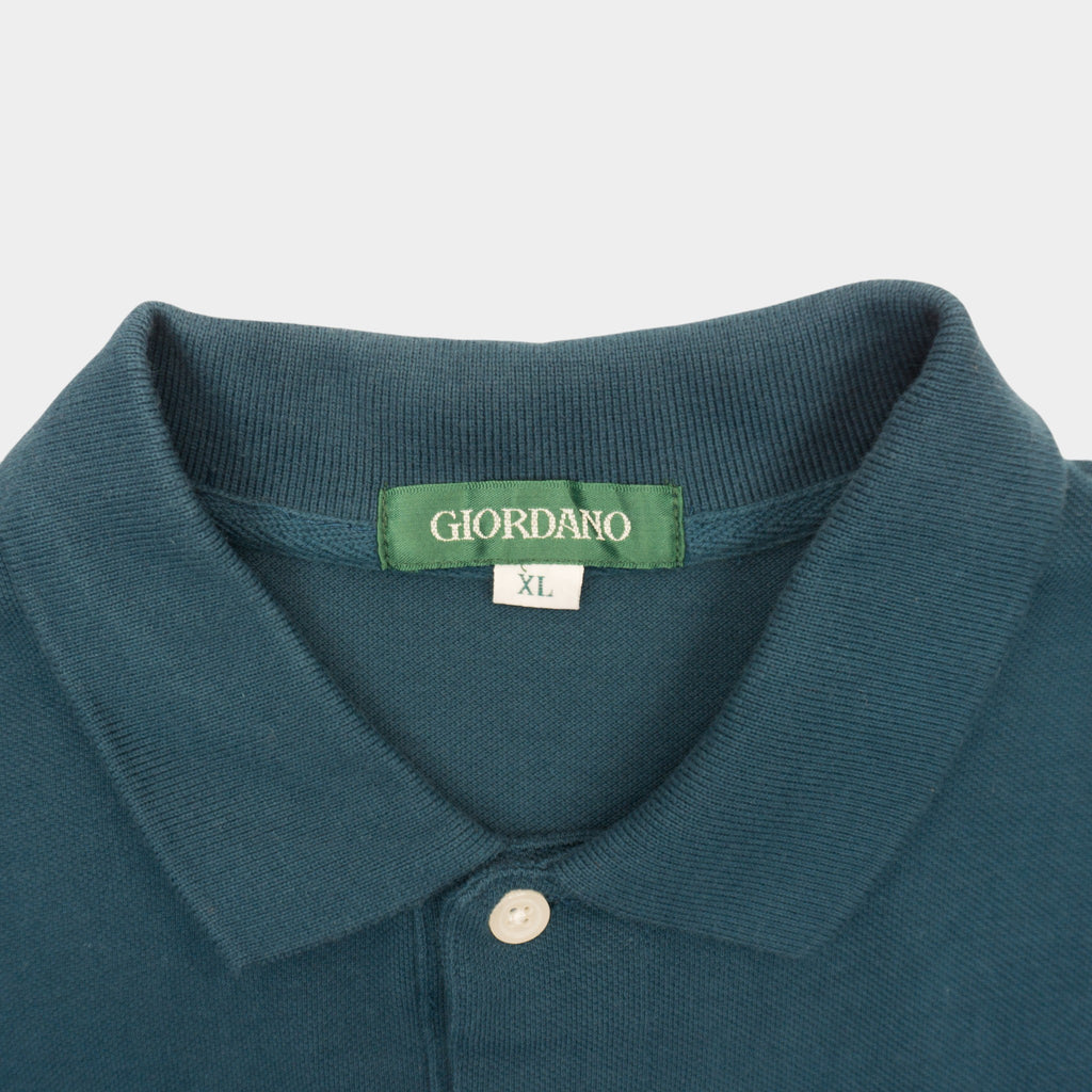 Giordano Синя Тениска с Яка и Бродирано Лого