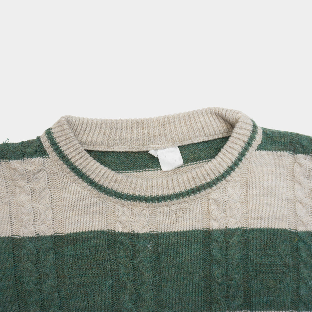 Vintage Плетен Пуловер