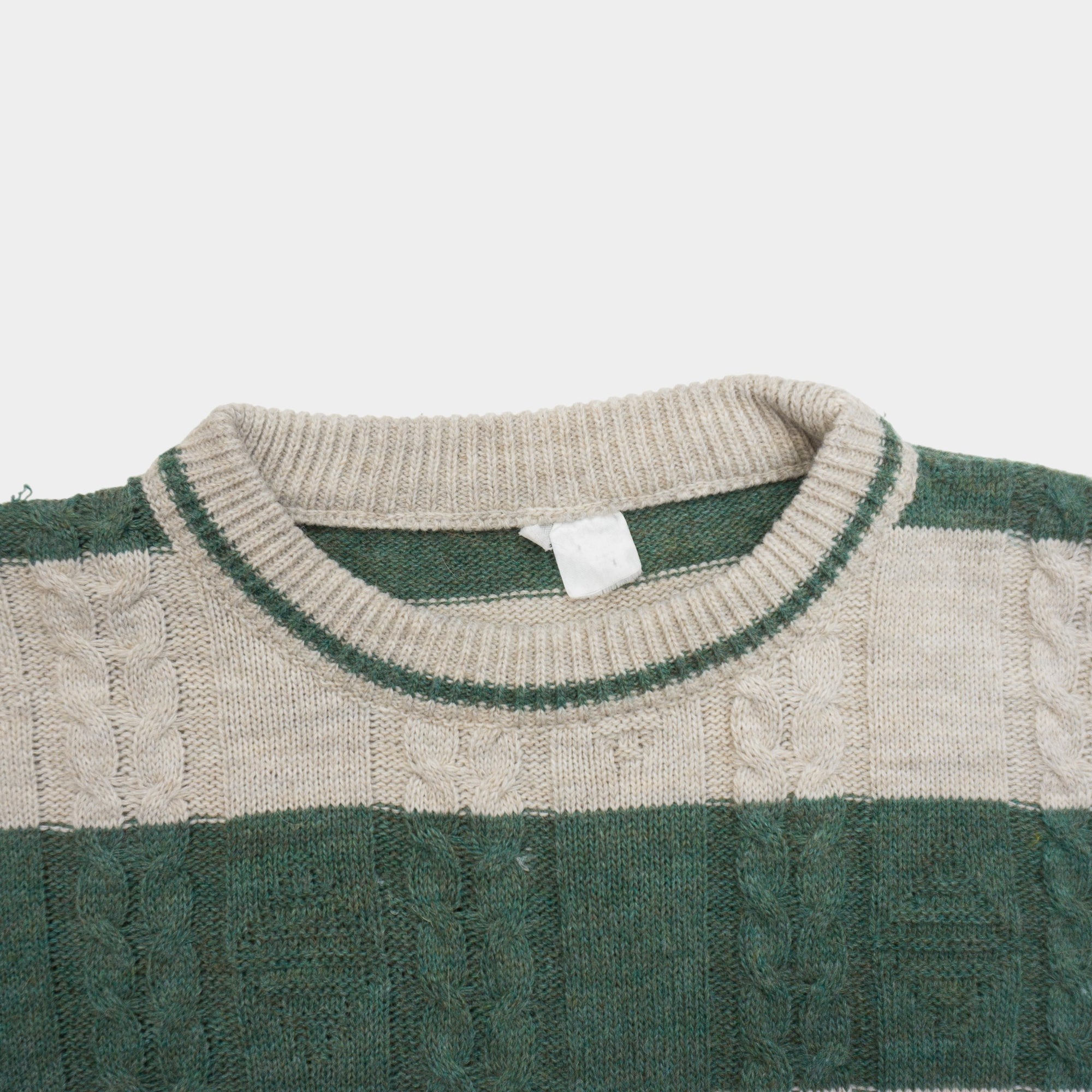Vintage Плетен Пуловер