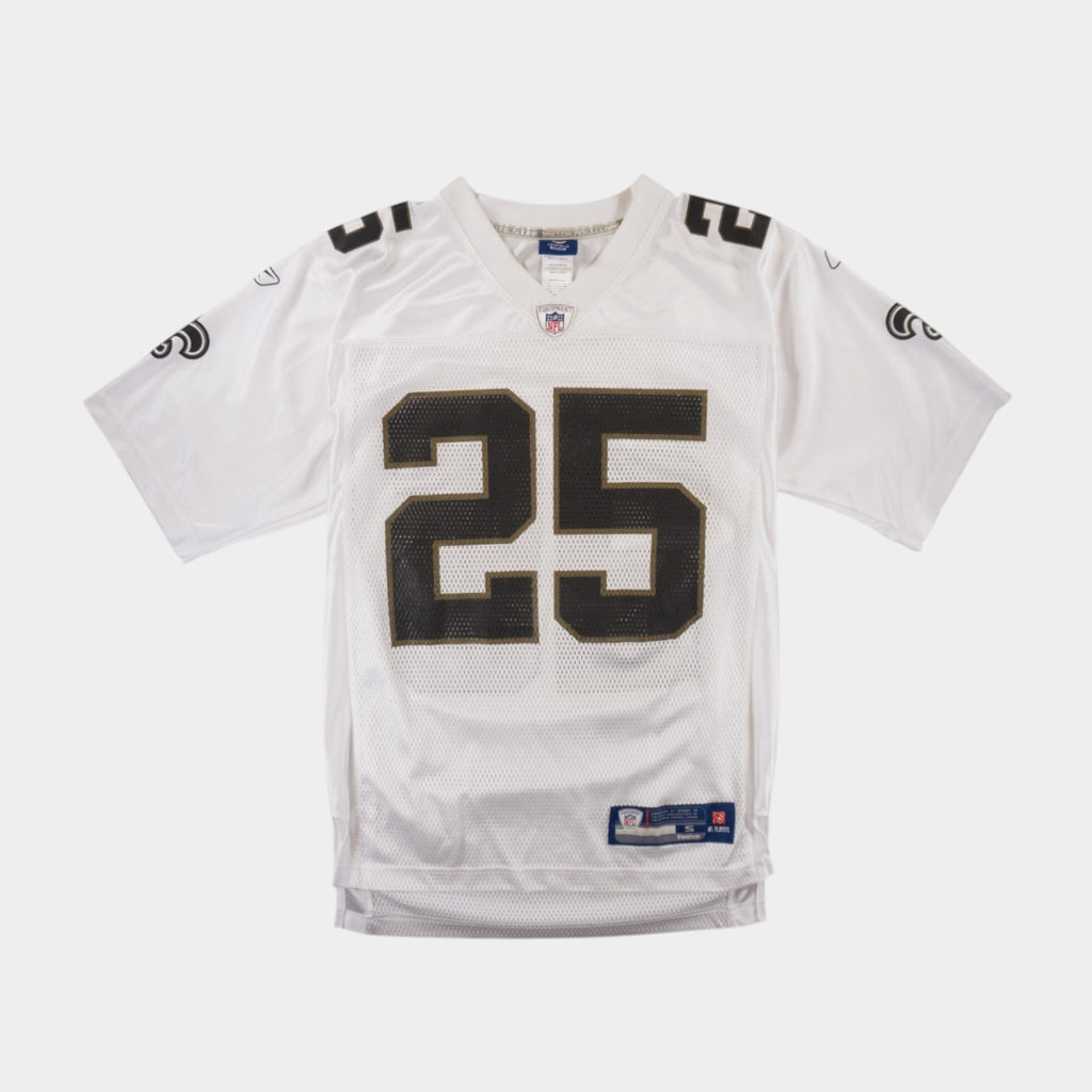 Reebok X NFL New Orleans Saints 25 Bush Vintage Бяло Джърси