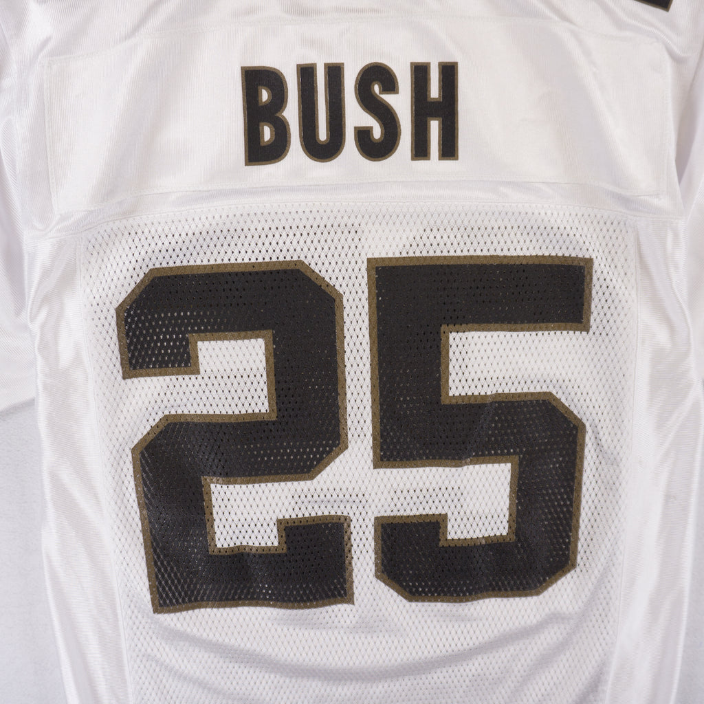 Reebok X NFL New Orleans Saints 25 Bush Vintage Бяло Джърси