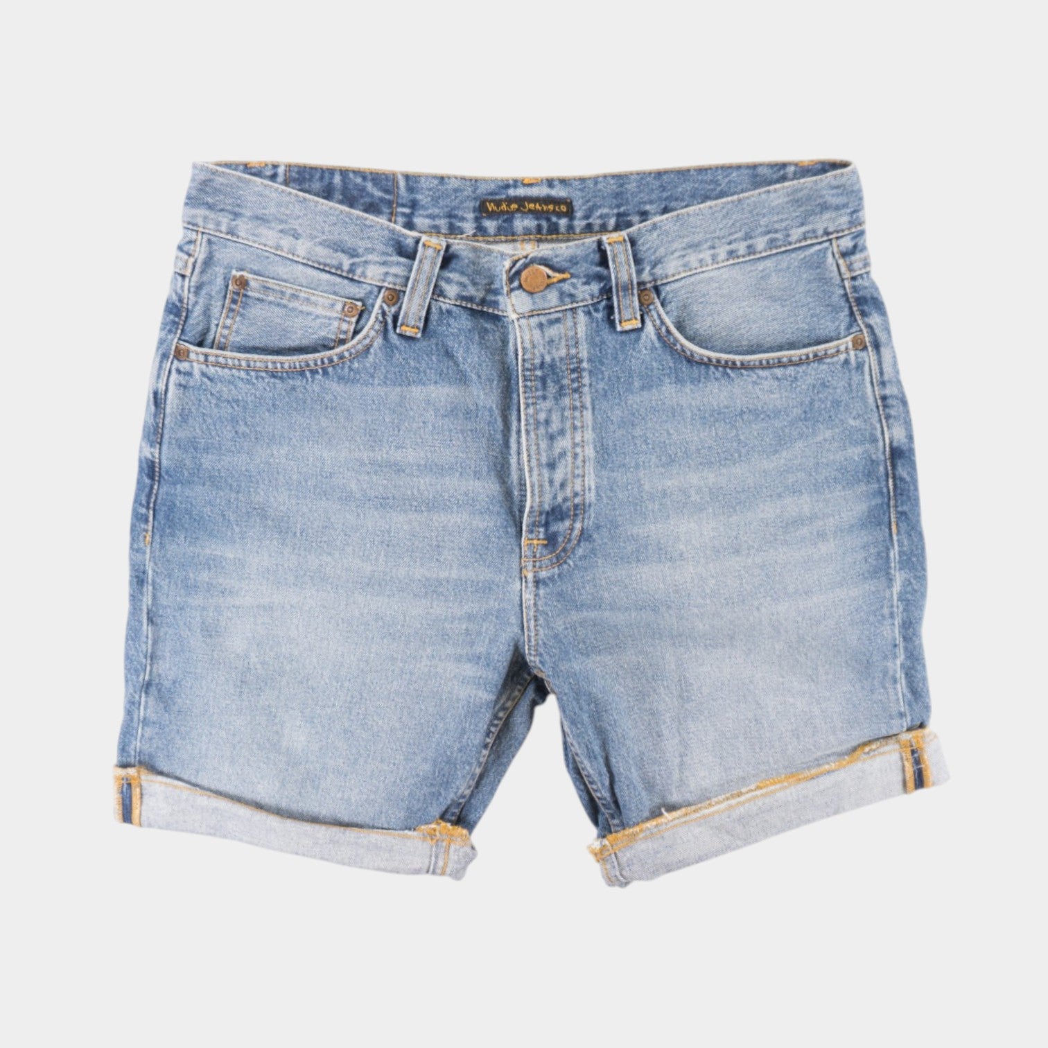 Nudie Jeans Сини Къси Дънки