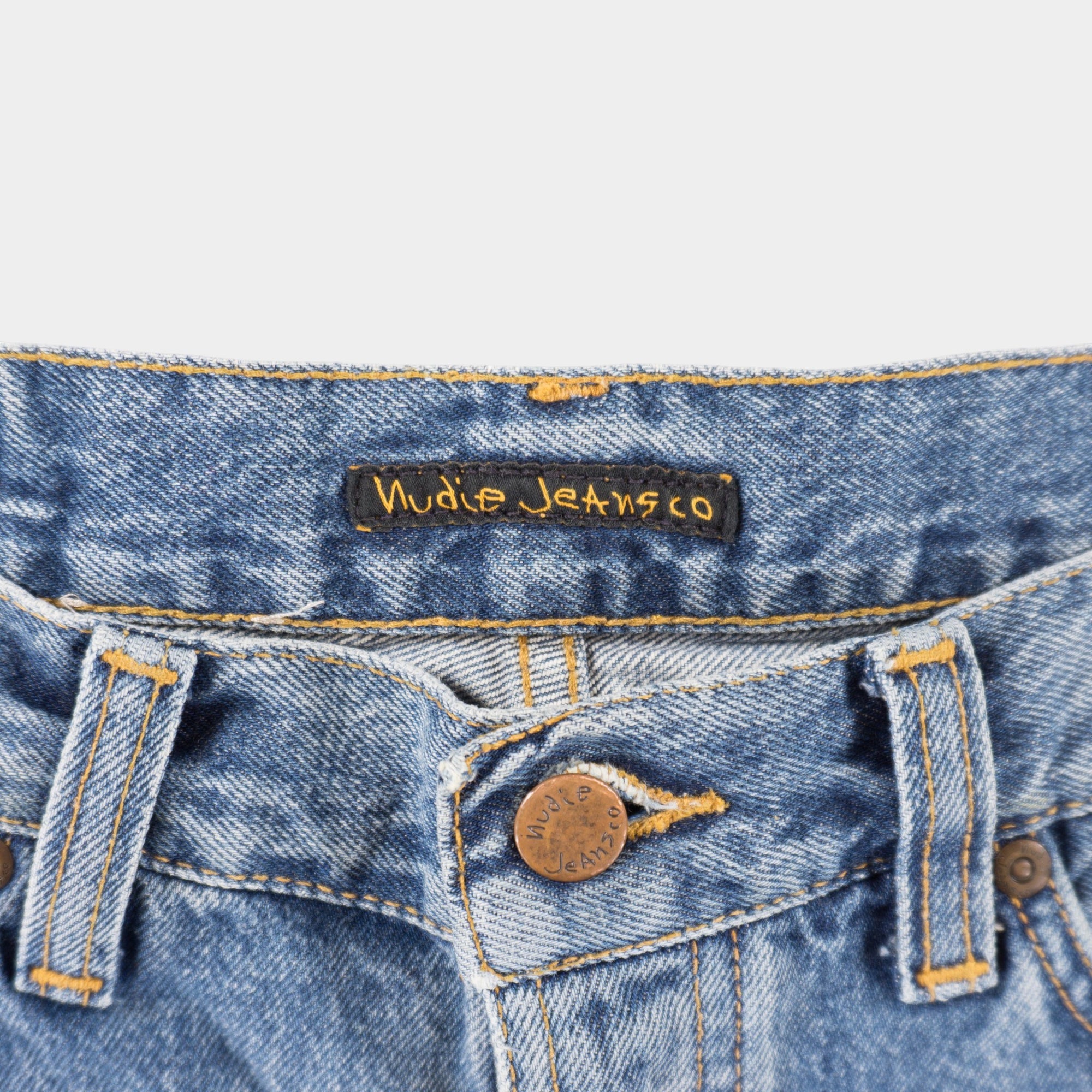 Nudie Jeans Сини Къси Дънки