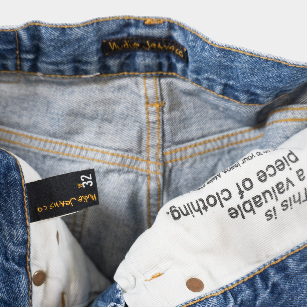Nudie Jeans Сини Къси Дънки