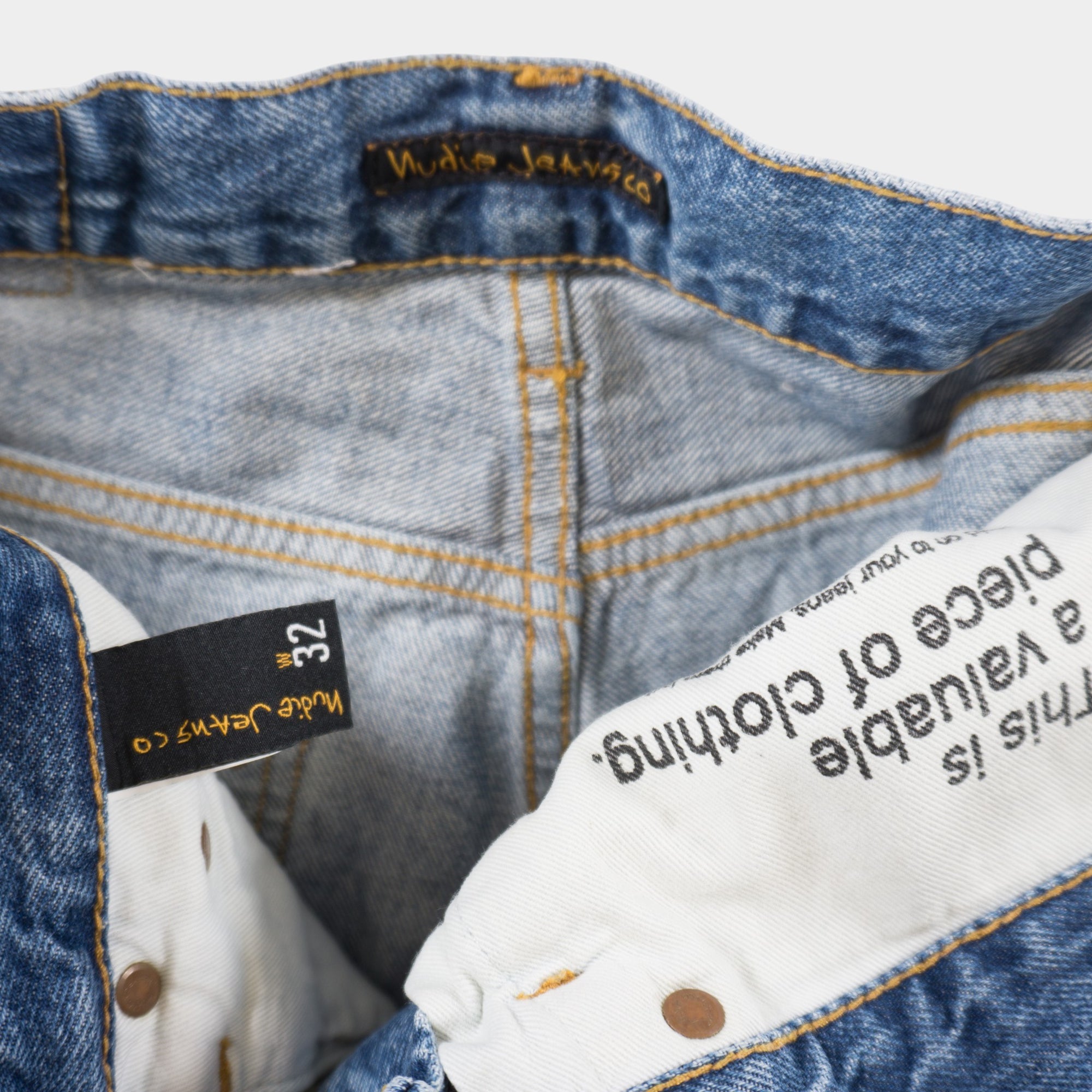 Nudie Jeans Сини Къси Дънки