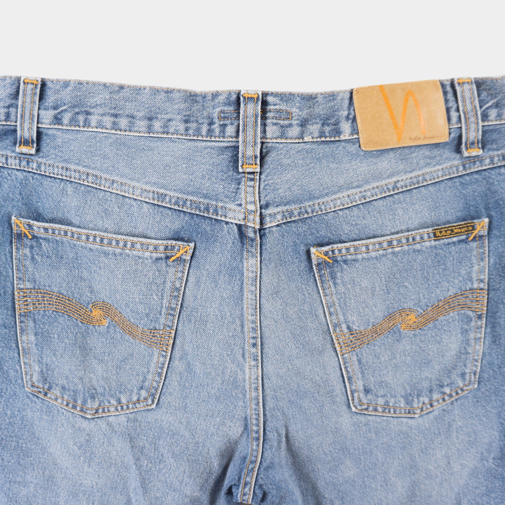 Nudie Jeans Сини Къси Дънки