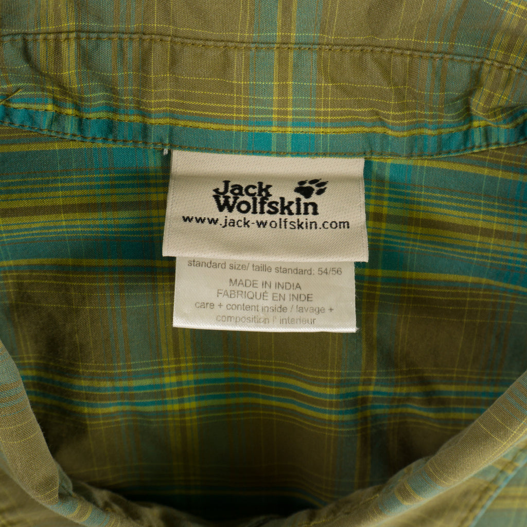 Jack Wolfskin Зелена Карирана Риза с Къс Ръкав