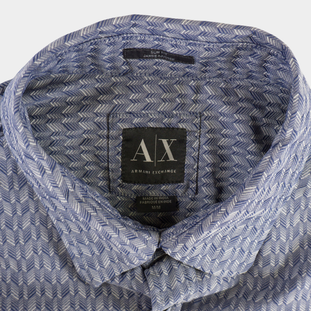 Armani Exchange Сива Риза с Дълъг Ръкав