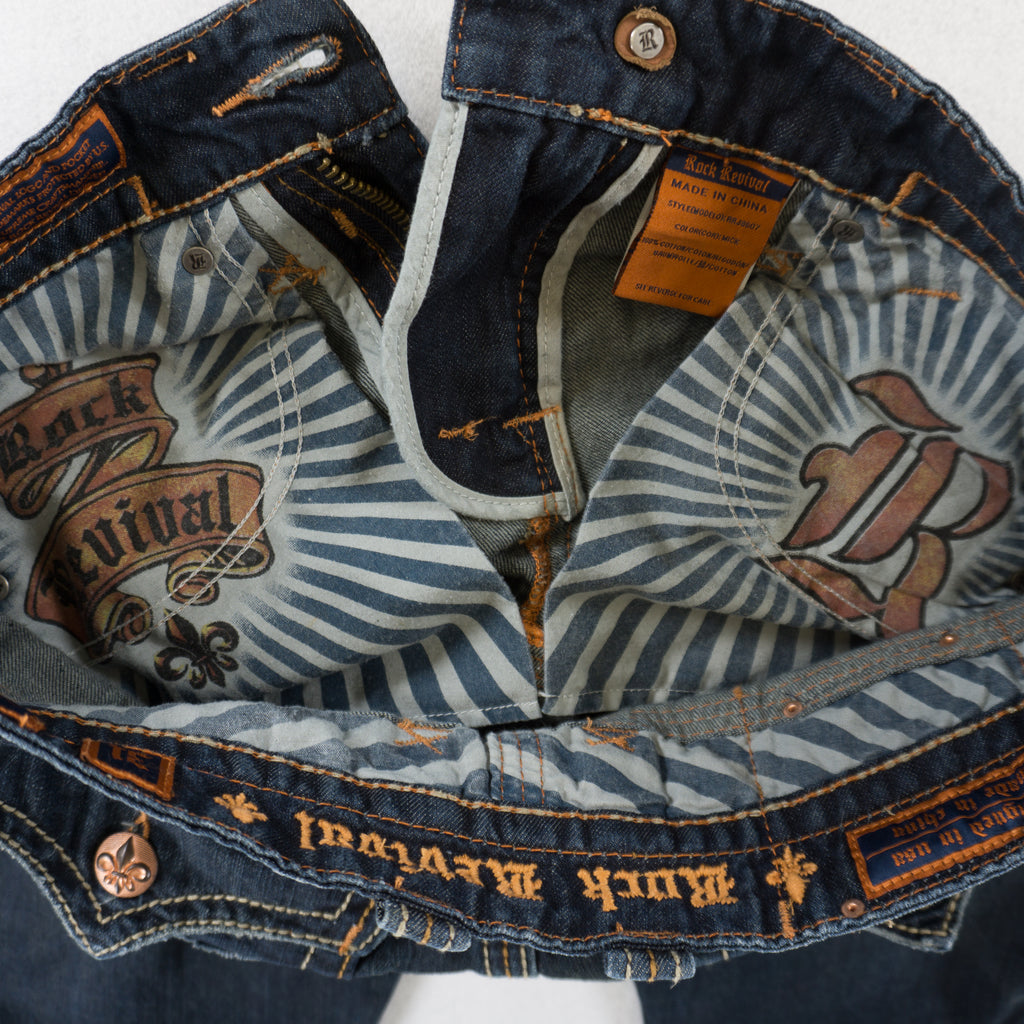 Rock Revival Vintage Y2K Дънки с Бродерия