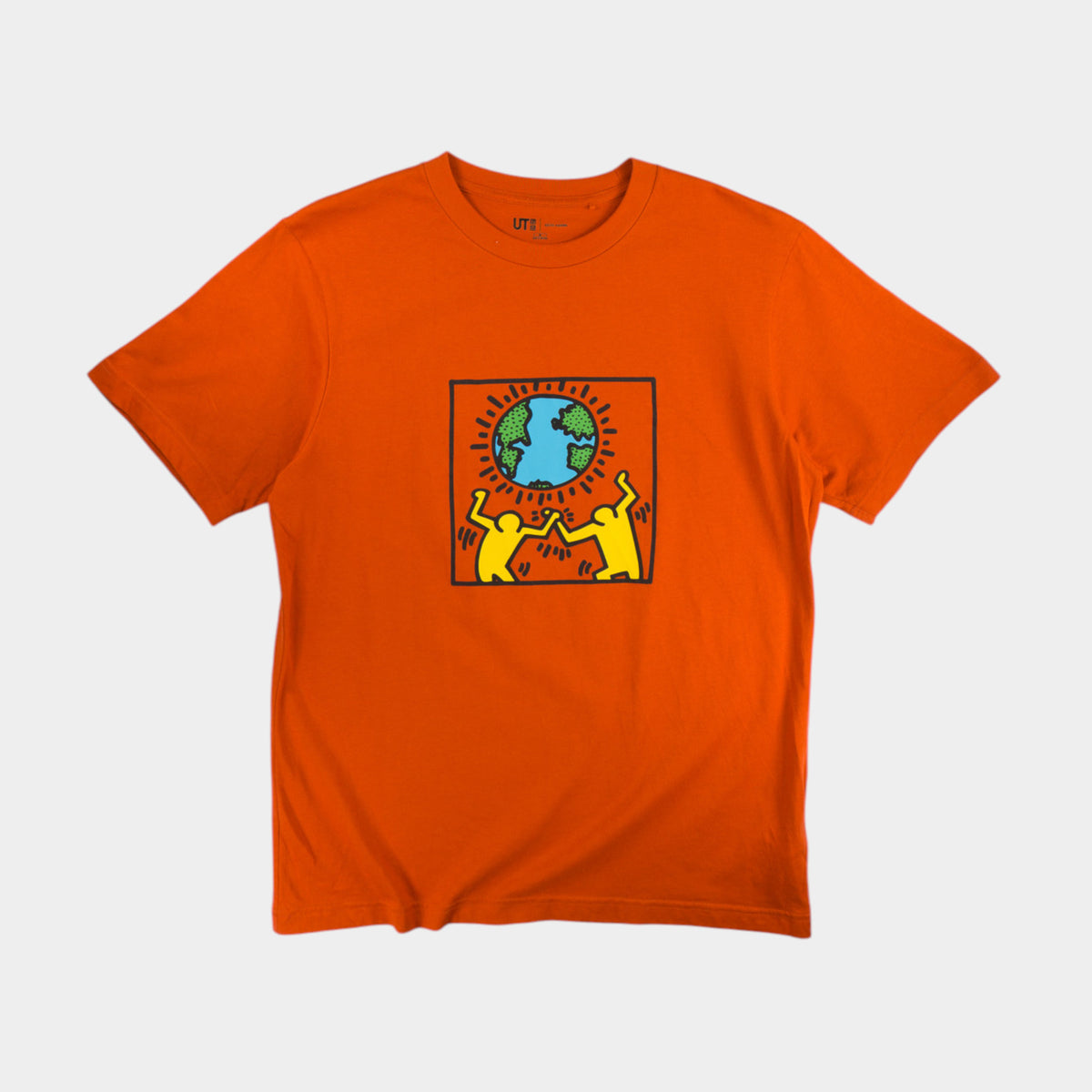 Uniqlo x Keith Haring Оранжева Тениска с Графика