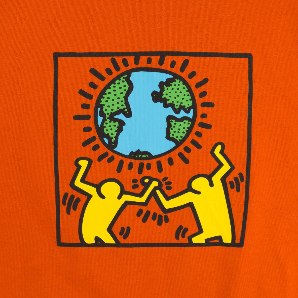 Uniqlo x Keith Haring Оранжева Тениска с Графика