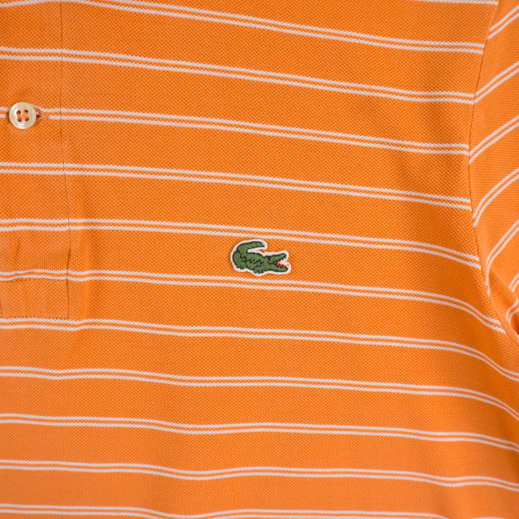 Lacoste Винтидж 2000-те Оранжева Раирана Тениска с Яка