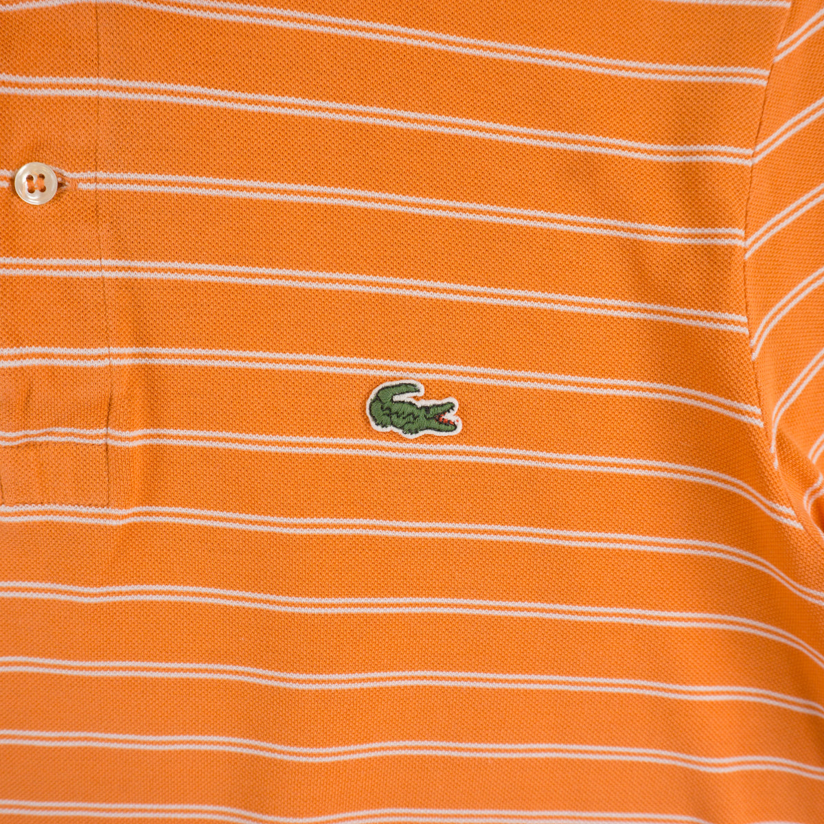 Lacoste Винтидж 2000-те Оранжева Раирана Тениска с Яка