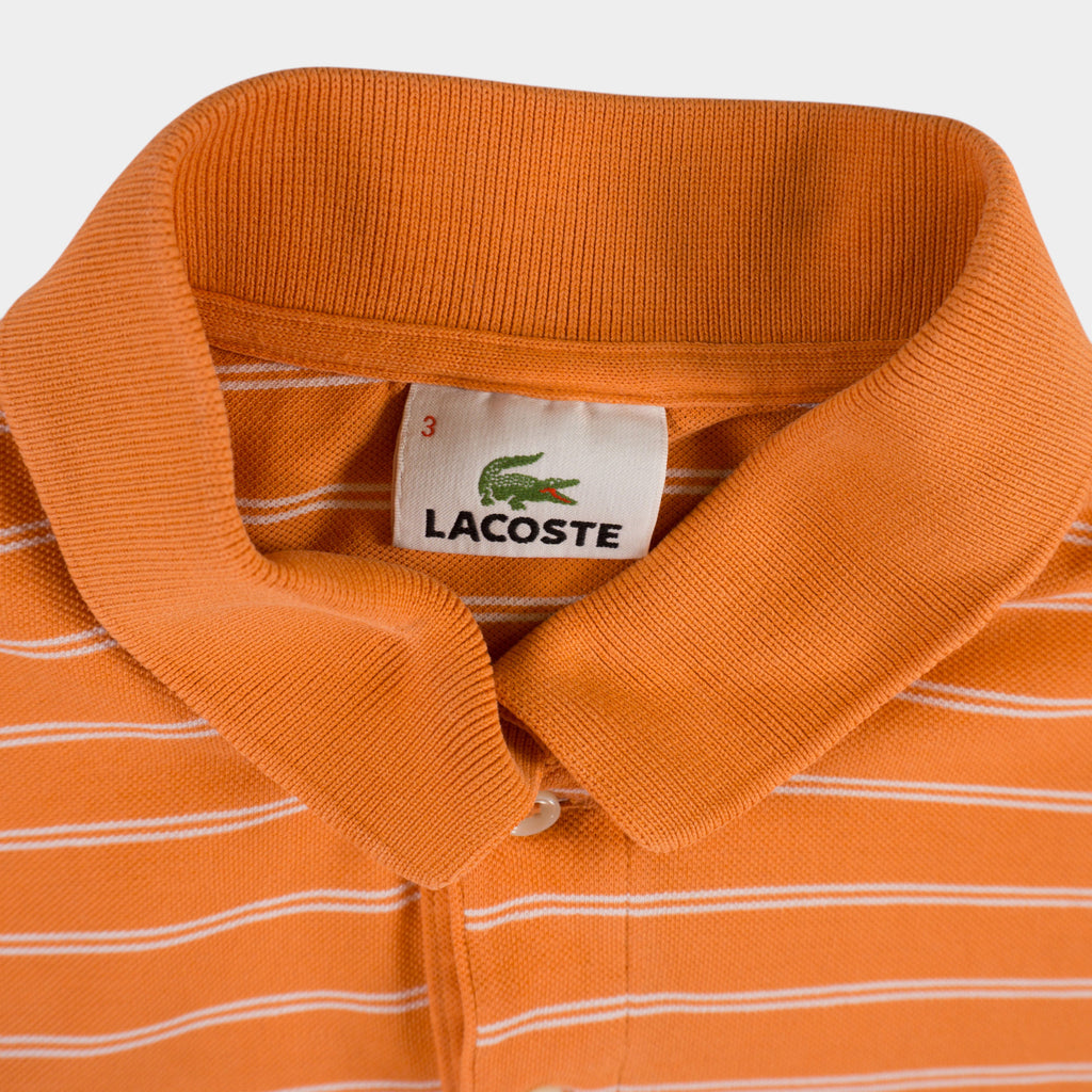 Lacoste Винтидж 2000-те Оранжева Раирана Тениска с Яка