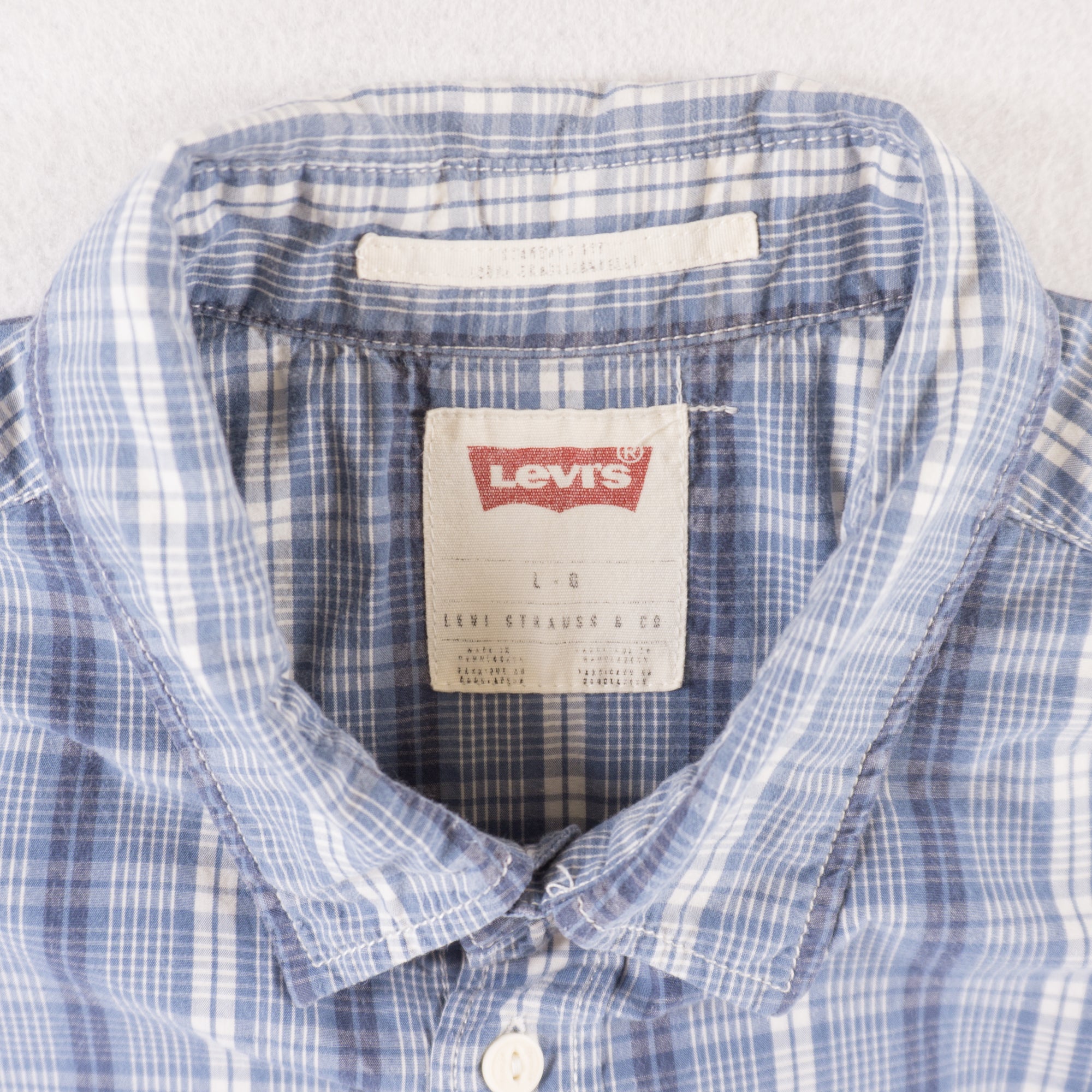 Levi's Синя Карирана Риза с Къв Ръкав