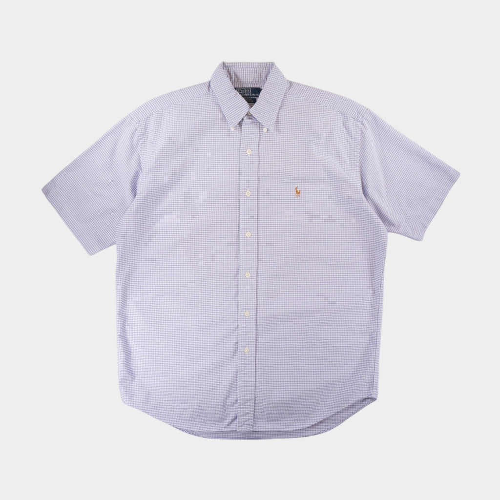 Polo Ralph Lauren Vintage Лилава Карирана Риза с Къс Ръкав
