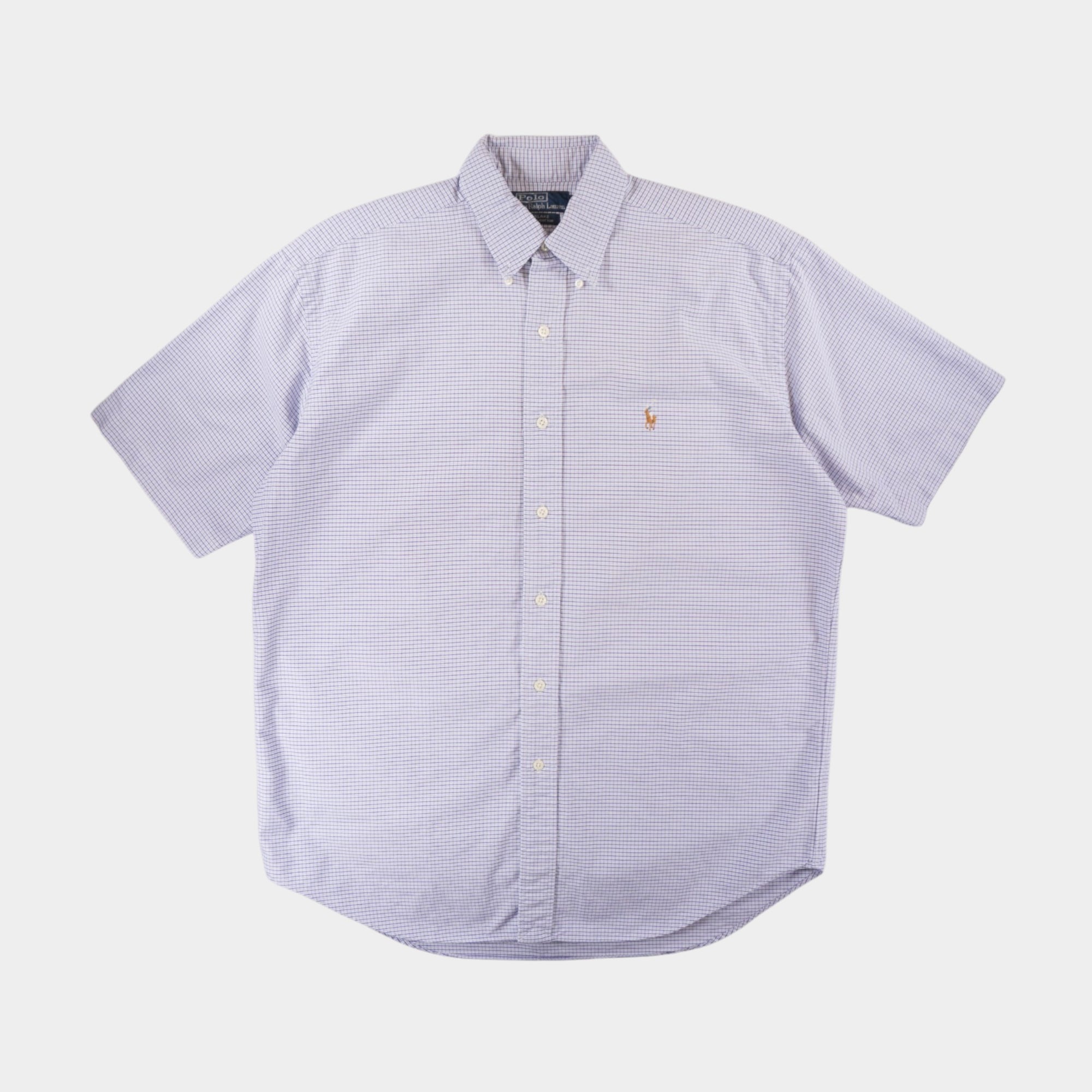 Polo Ralph Lauren Vintage Лилава Карирана Риза с Къс Ръкав