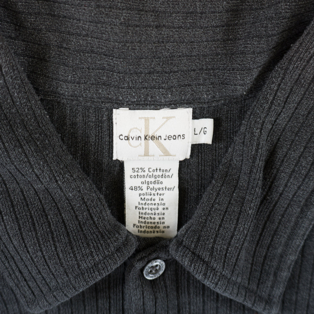 Calvin Klein Vintage Раирана Риза с Къс Ръкав