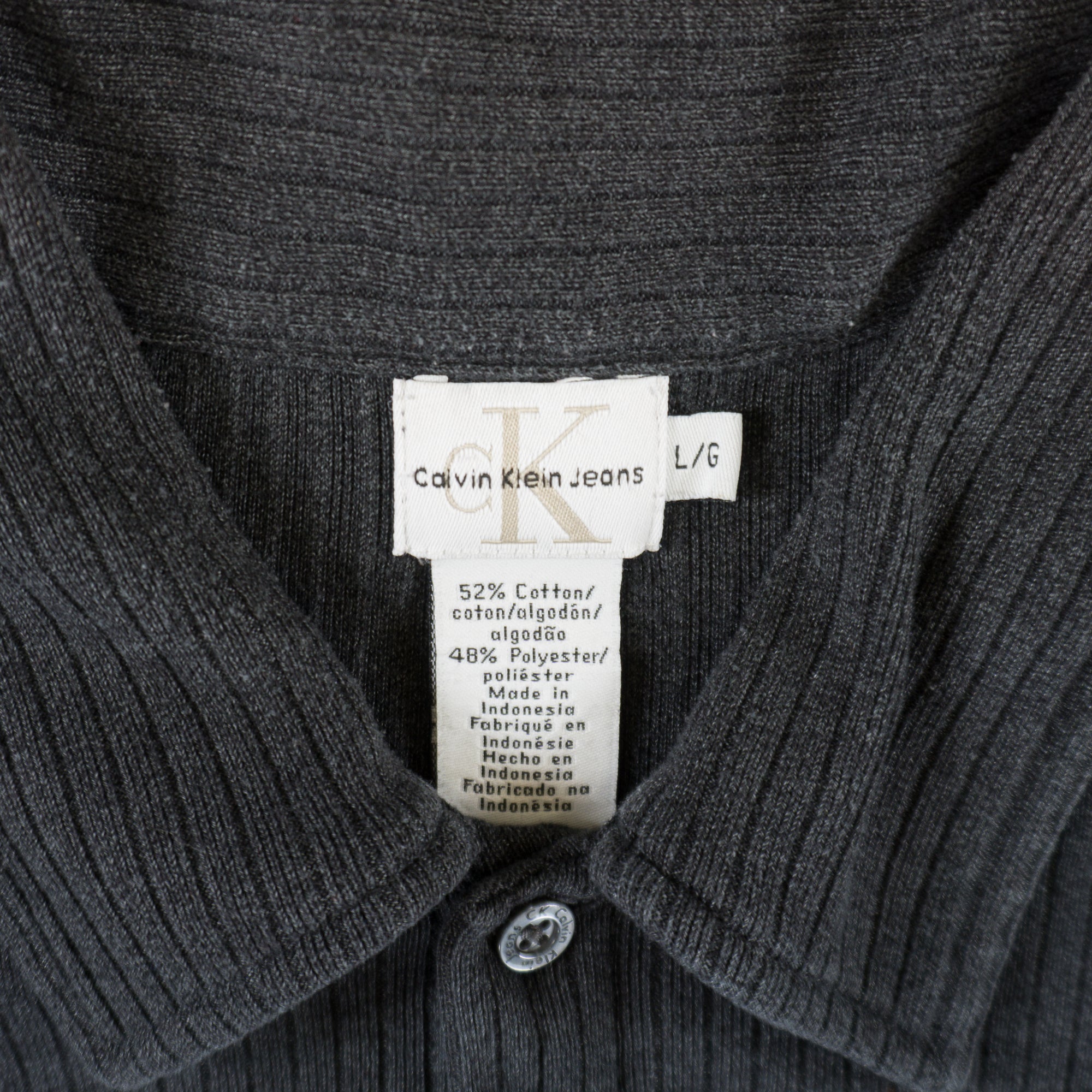 Calvin Klein Vintage Раирана Риза с Къс Ръкав