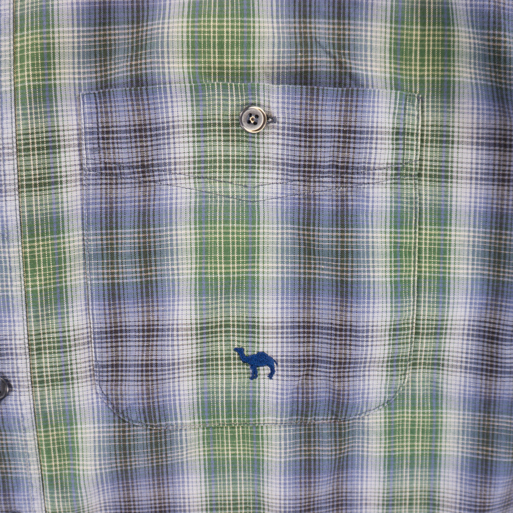 Camel Collection Vintage Карирана Риза с Къс Ръкав и Бродирано Лого