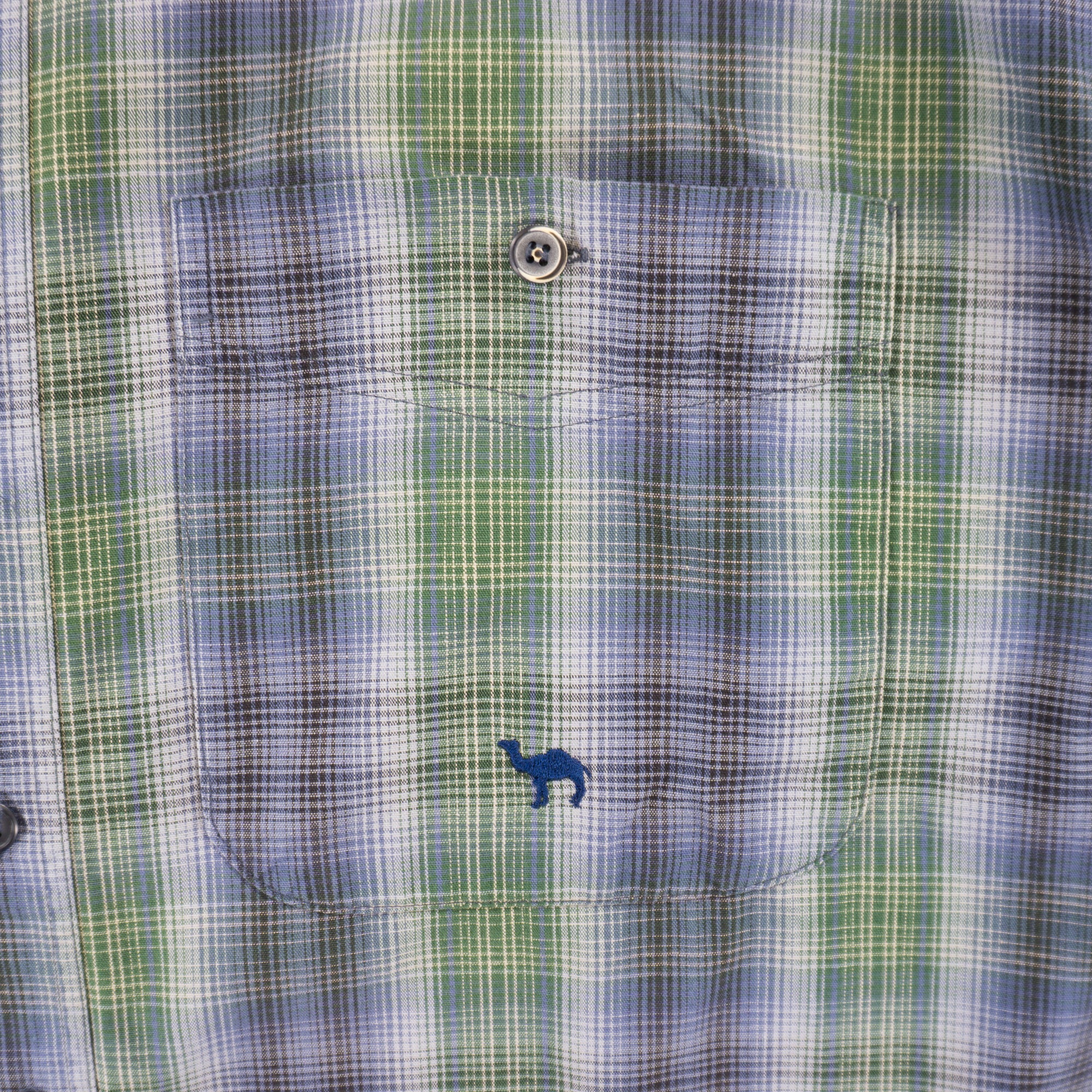 Camel Collection Vintage Карирана Риза с Къс Ръкав и Бродирано Лого
