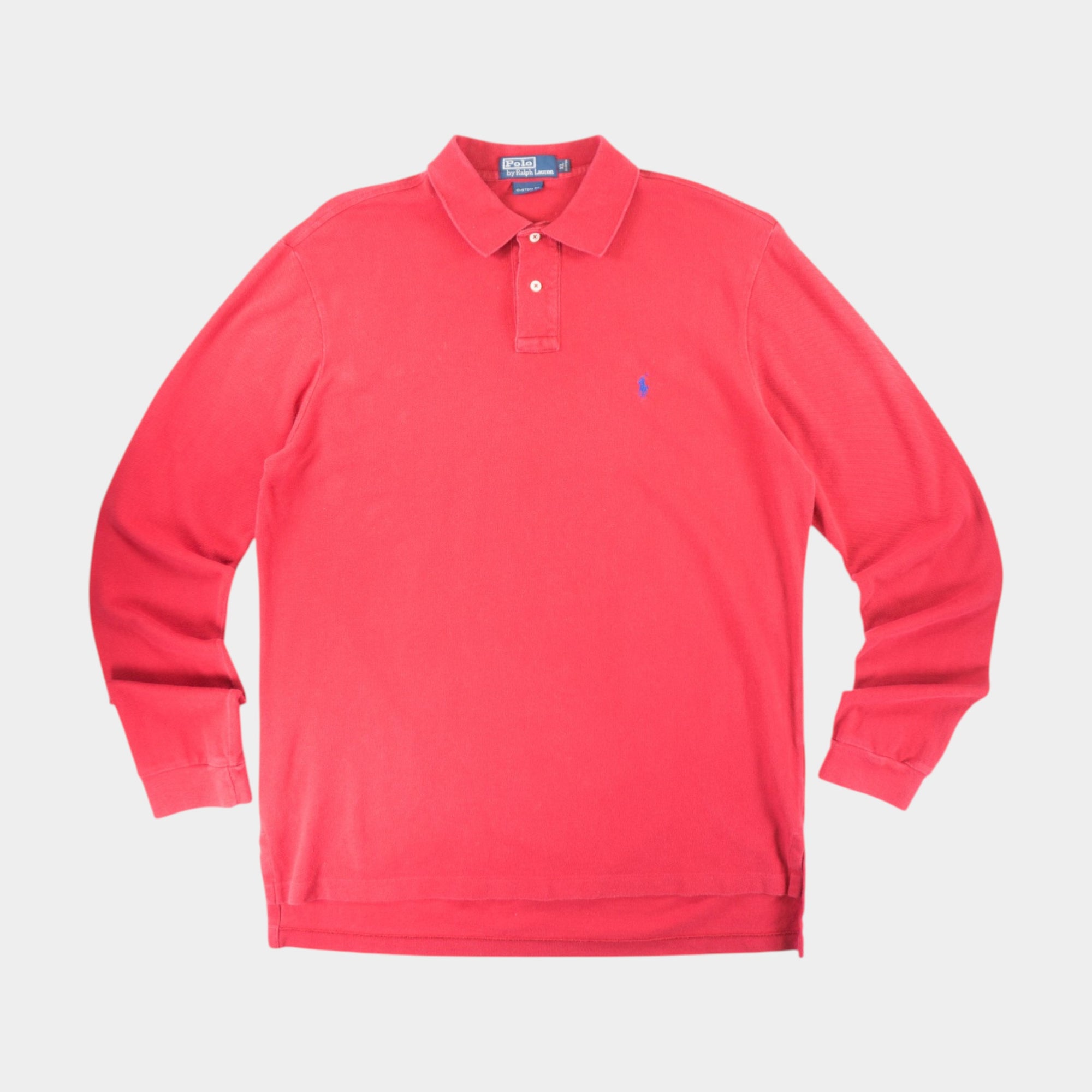 Polo Ralph Lauren Vintage Червена Блуза с Яка и Бродирано Лого