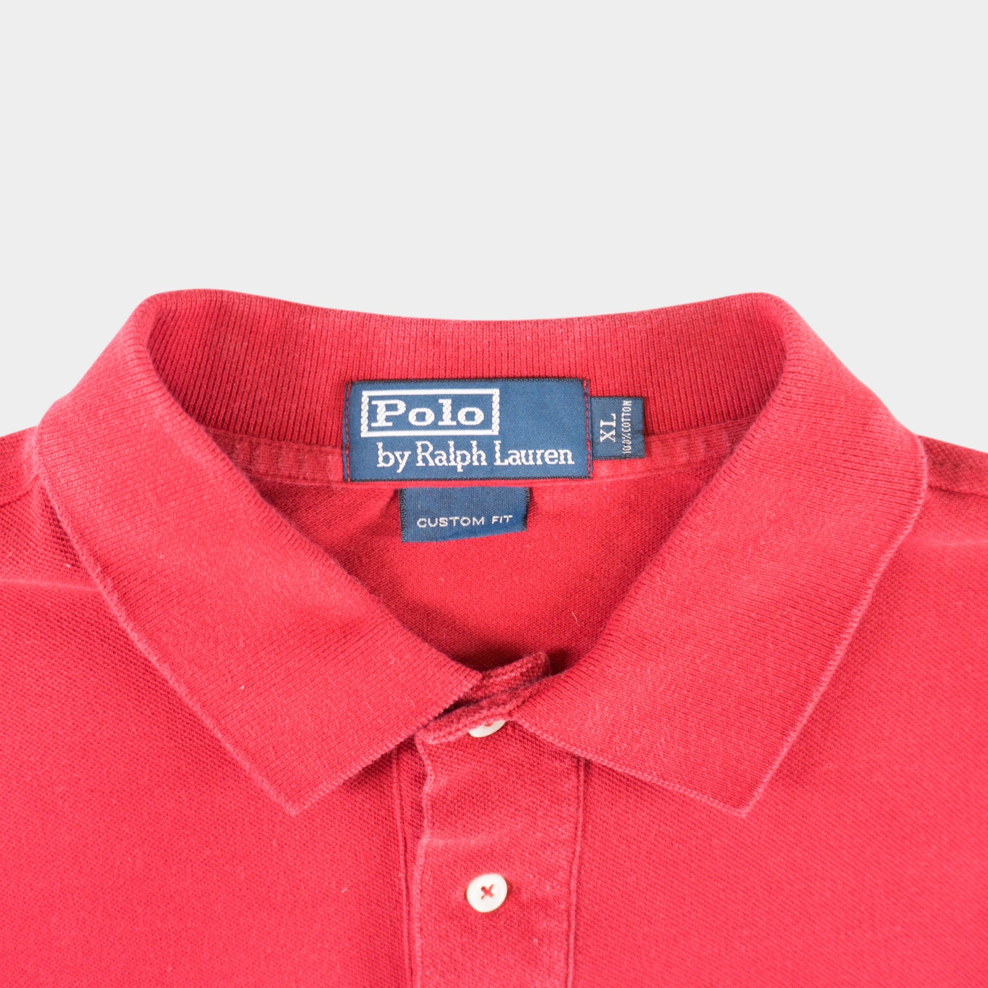 Polo Ralph Lauren Vintage Червена Блуза с Яка и Бродирано Лого