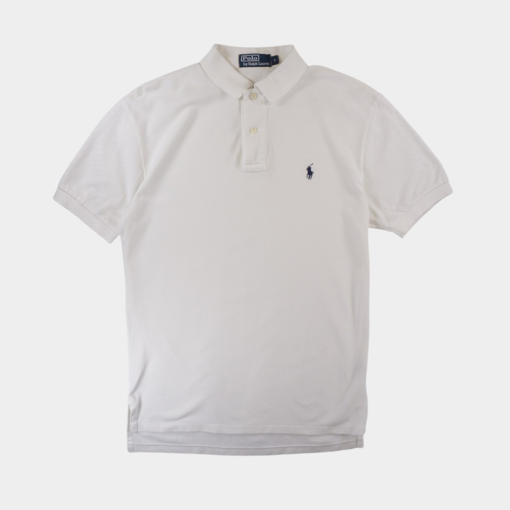 Polo Ralph Lauren Vintage Бяла Тениска с Яка и Бродирано Лого