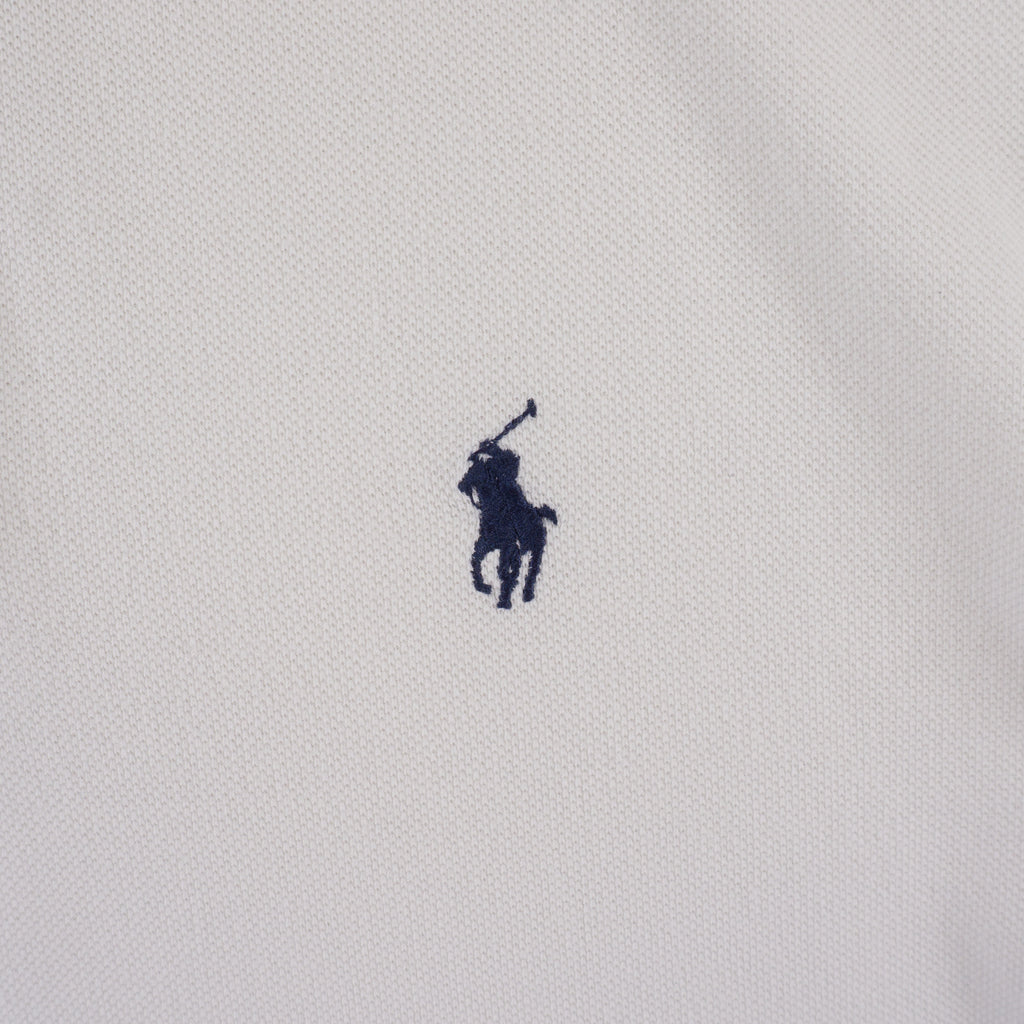 Polo Ralph Lauren Vintage Бяла Тениска с Яка и Бродирано Лого