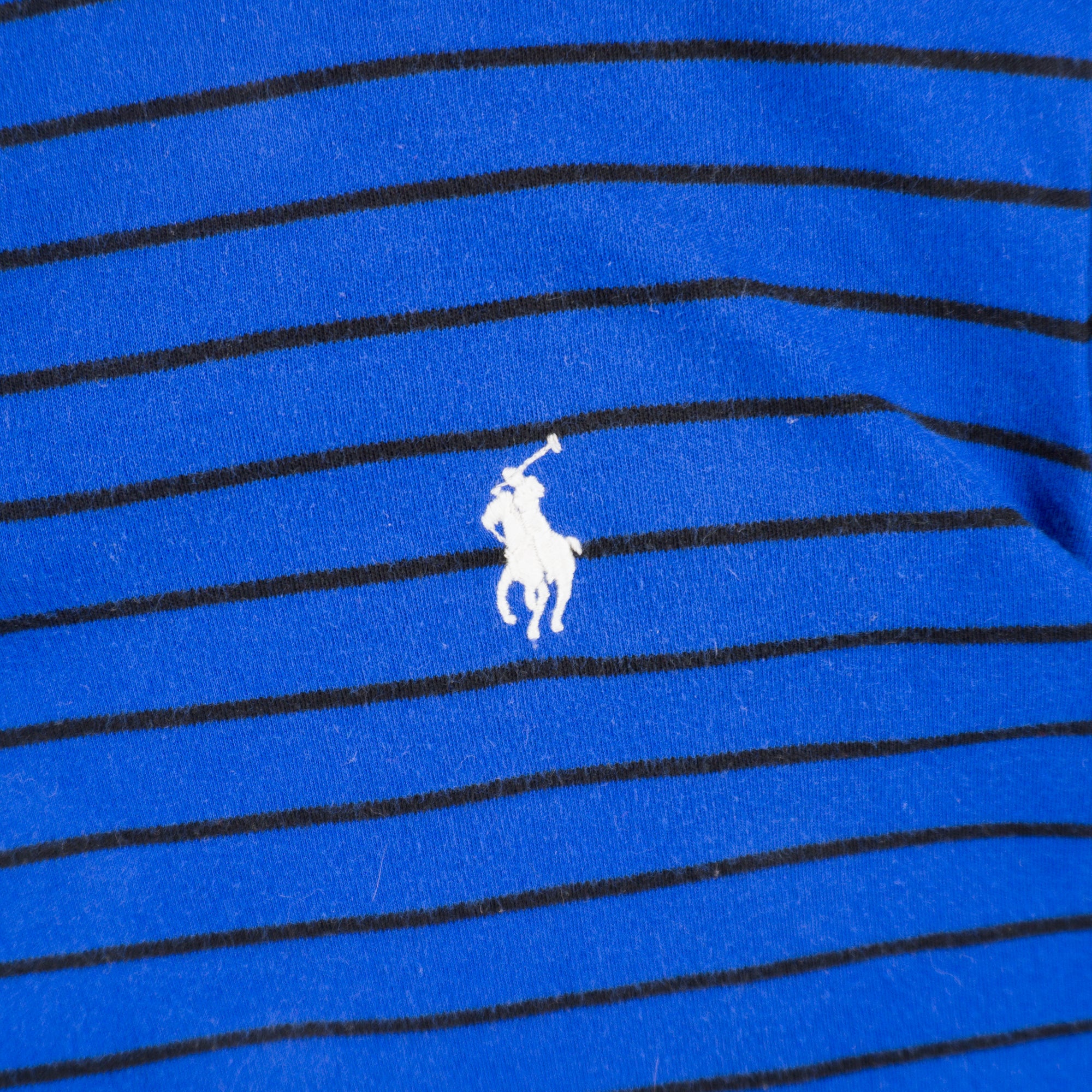 Polo Ralph Lauren Синя Раирана Блуза с Яка и Бродирано Лого