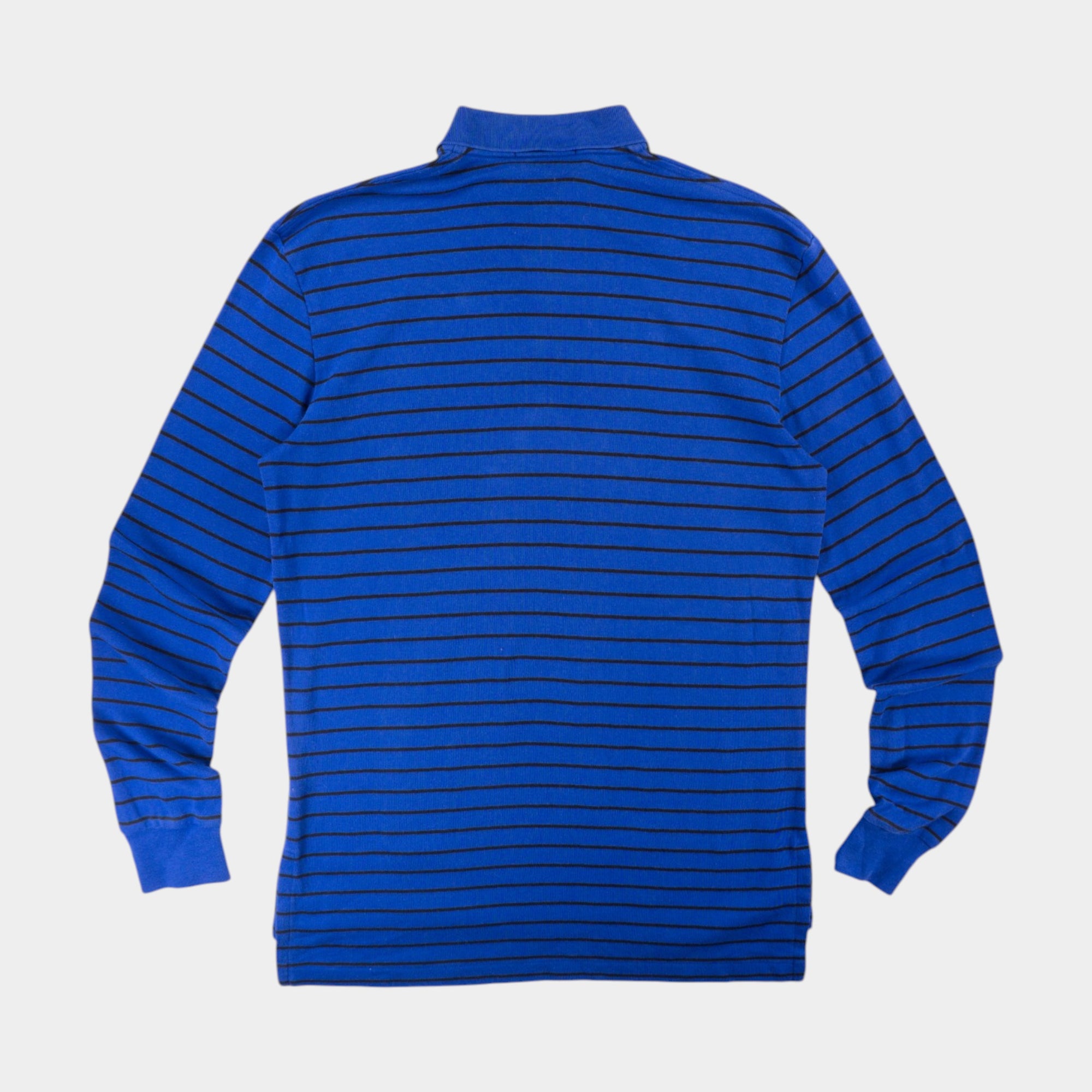 Polo Ralph Lauren Синя Раирана Блуза с Яка и Бродирано Лого