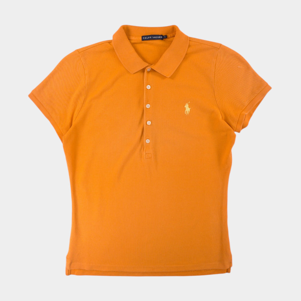Ralph Lauren Vintage Оранжева Тениска с Яка и Бродирано Лого
