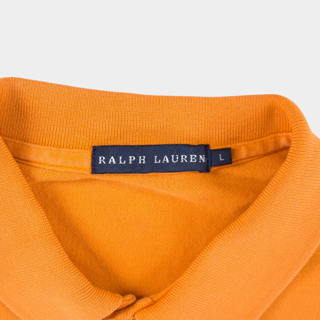 Ralph Lauren Vintage Оранжева Тениска с Яка и Бродирано Лого