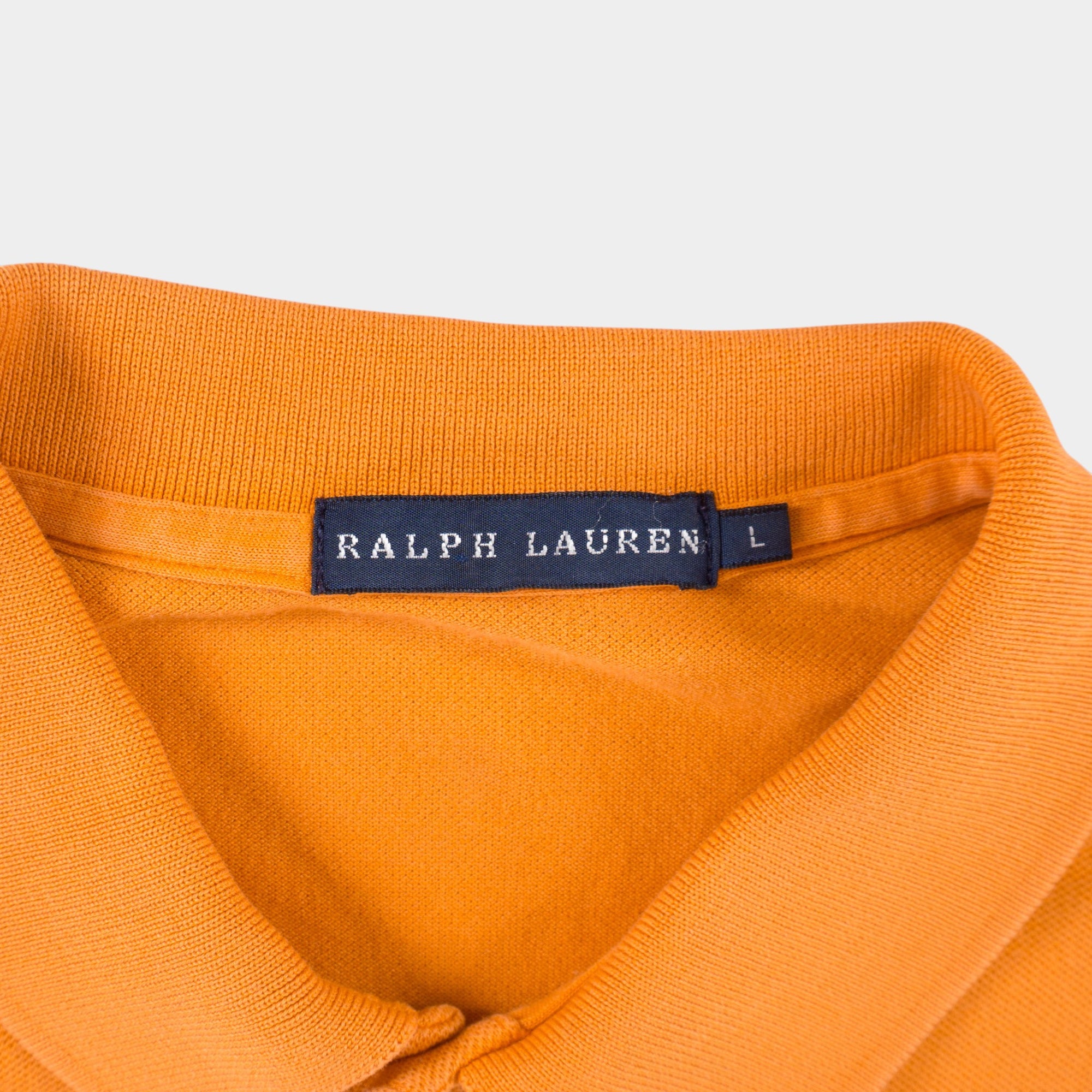 Ralph Lauren Vintage Оранжева Тениска с Яка и Бродирано Лого