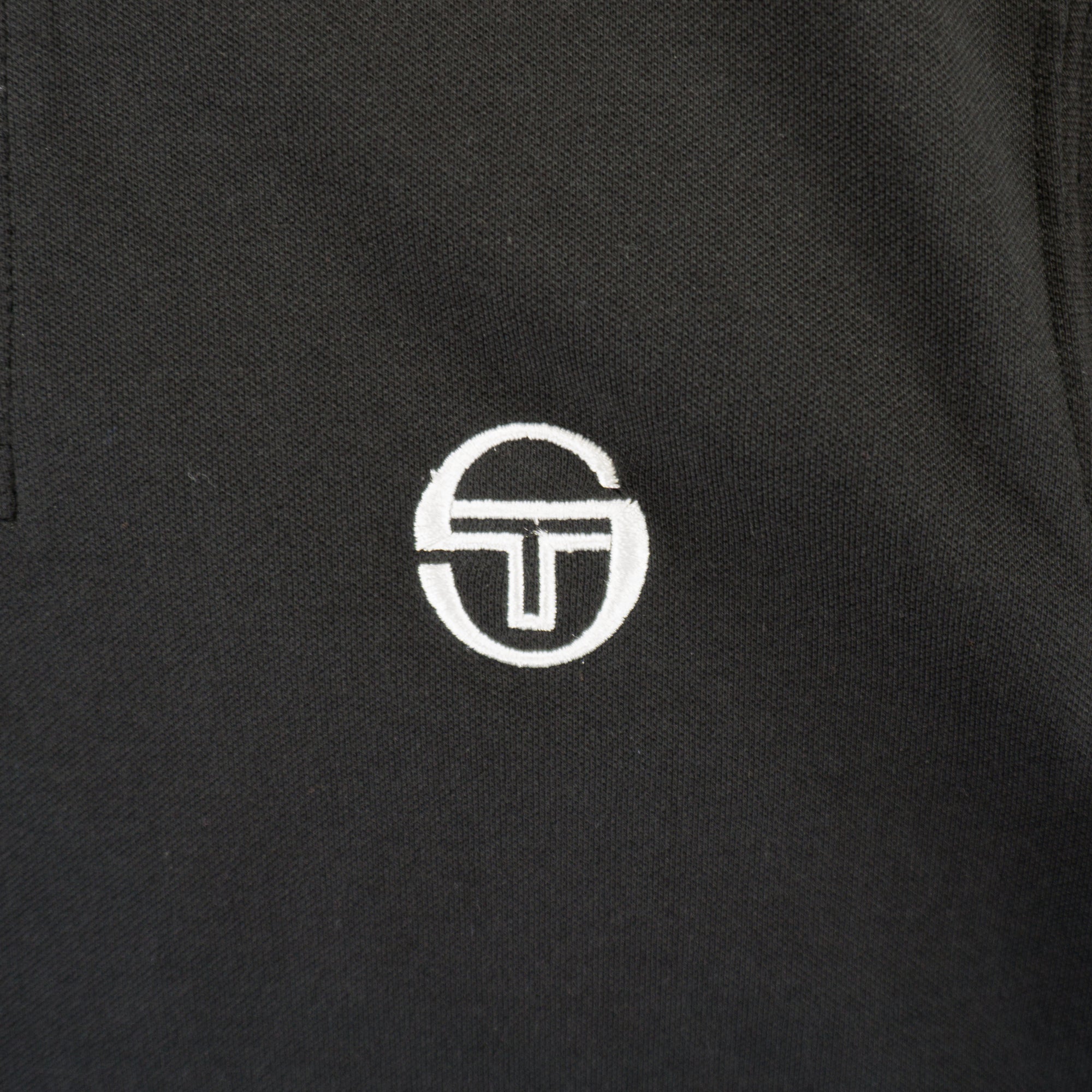 Sergio Tacchini Черна Тениска с Яка и Бродирано Лгоо