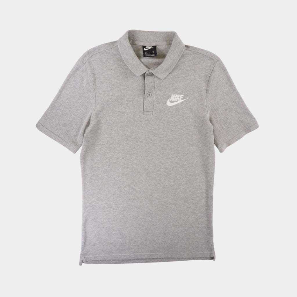 Nike Сива Тениска с Яка и Бродирано Лого