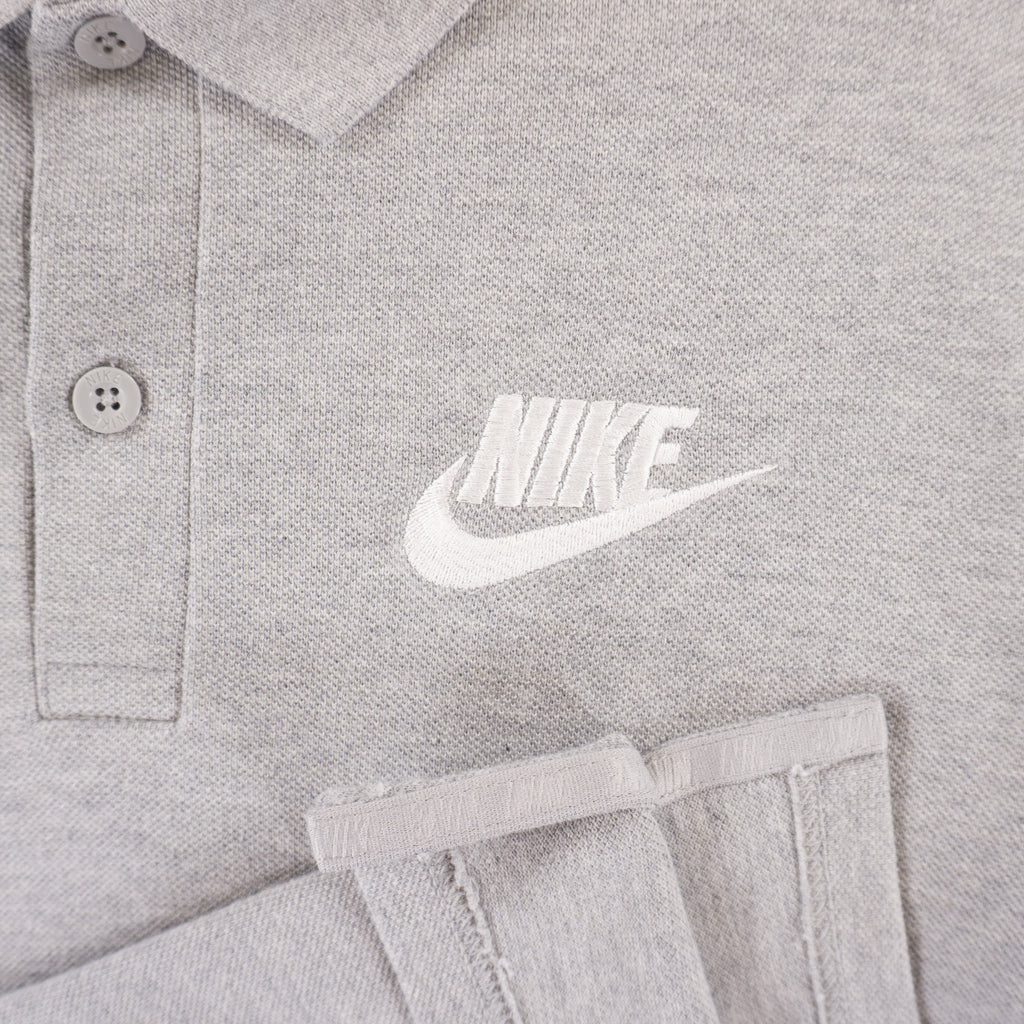 Nike Сива Тениска с Яка и Бродирано Лого