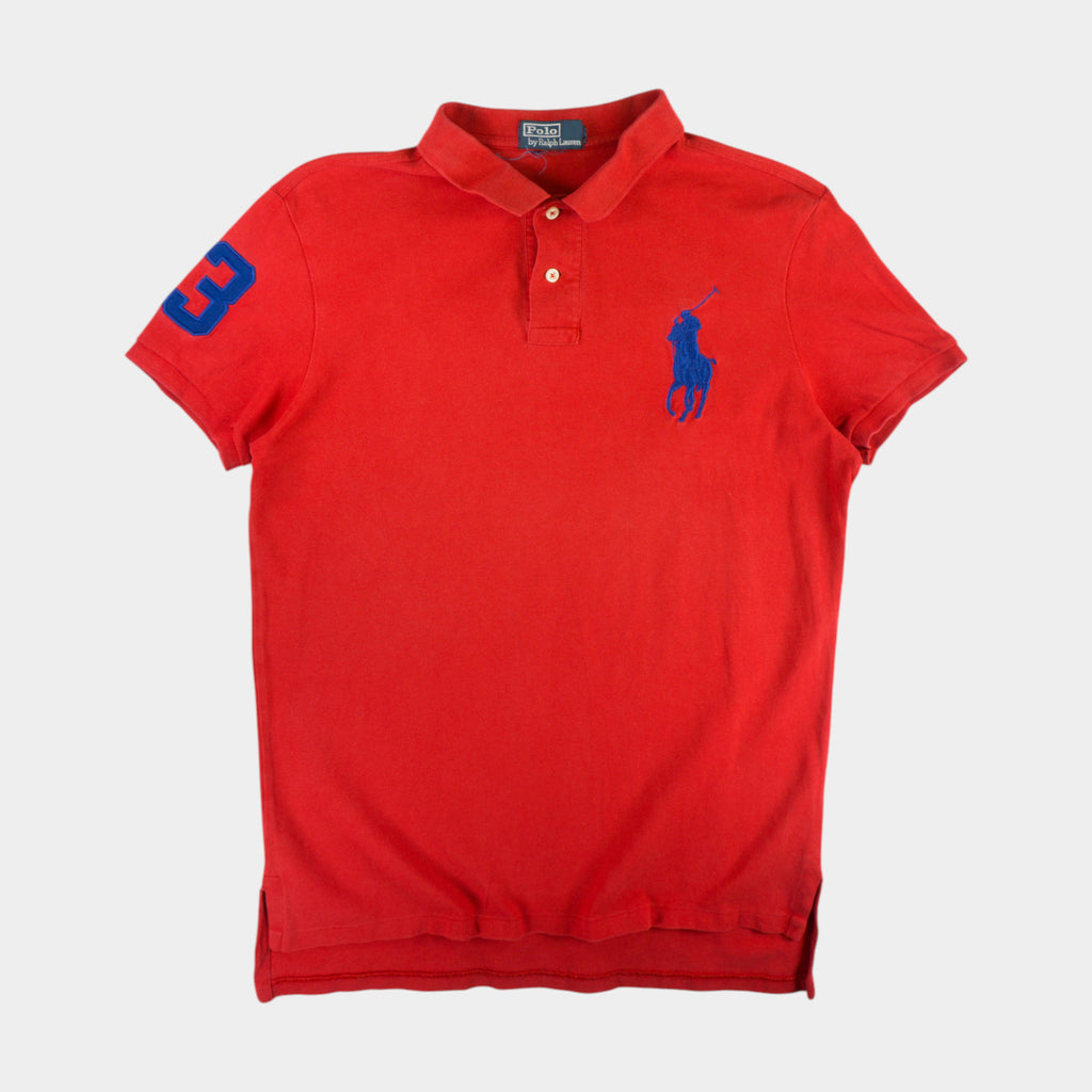 Polo Ralph Lauren Big Pony Винтидж 2000-те Червена Тениска с Яка