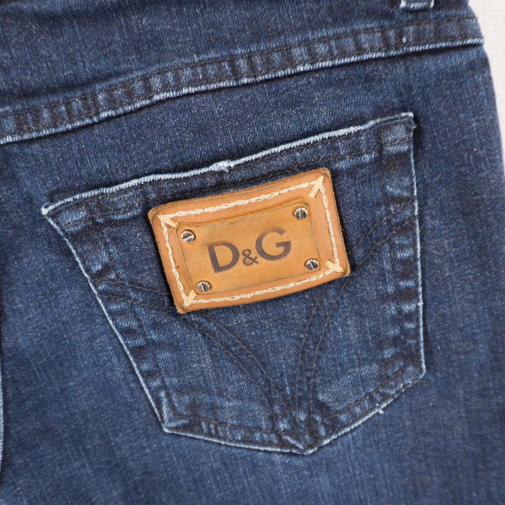 Dolce & Gabbana Vintage Тъмно Сини Къси Дънки