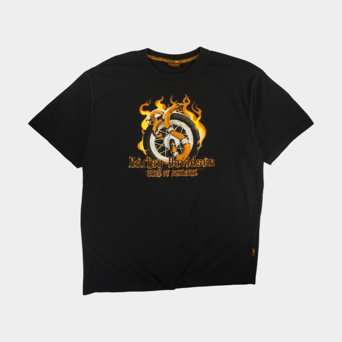 Harley-Davidson Club of Denmark Черна Тениска с Графика