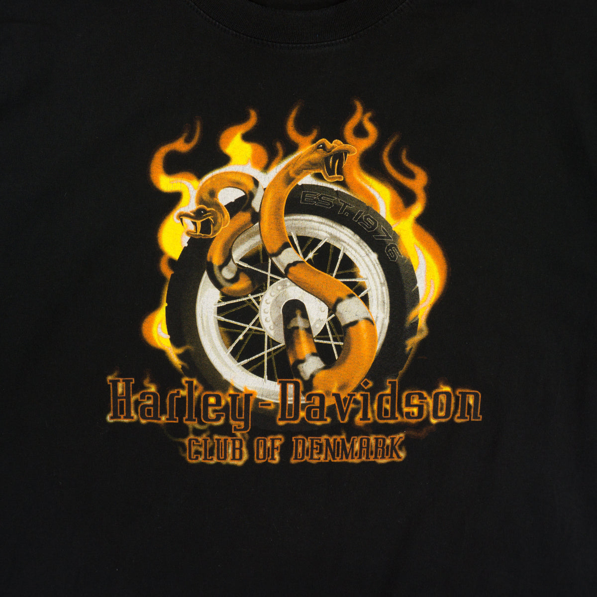Harley-Davidson Club of Denmark Черна Тениска с Графика