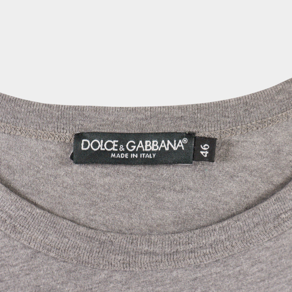 Dolce & Gabbana Сива Тениска с Графика на Мохамед Али